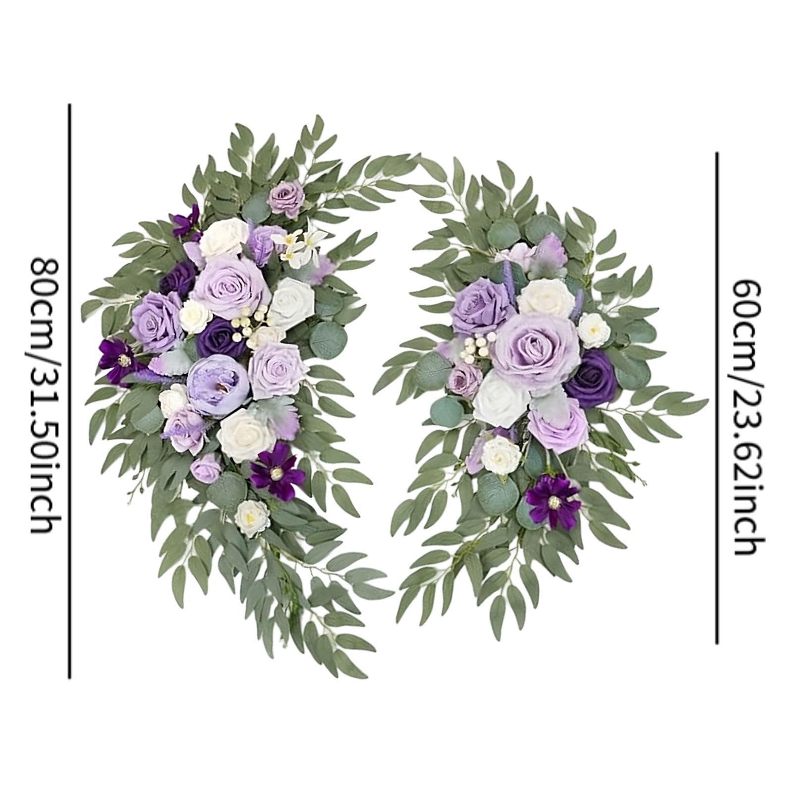 Set mit 2 Künstlichen Hochzeitsbögen Zur Wanddekoration, Lila Weiß