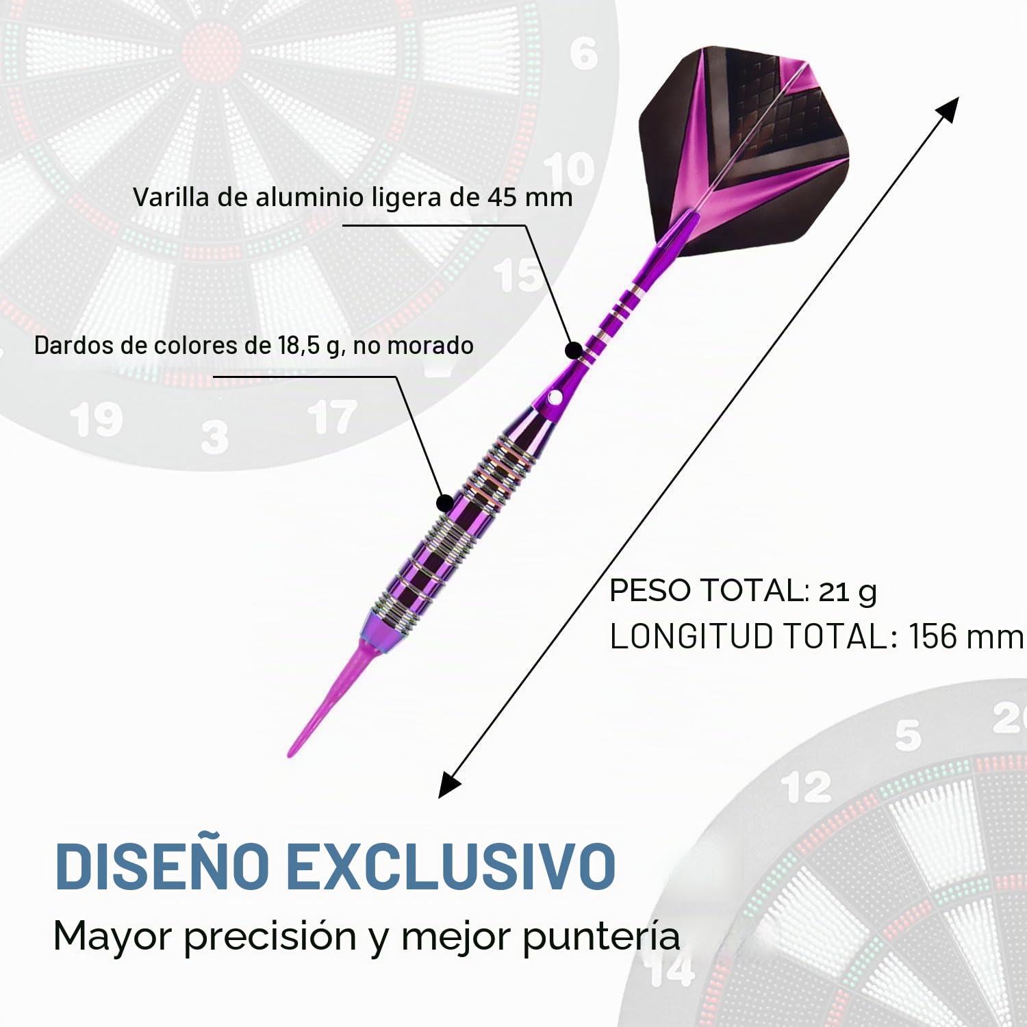 Dardos con punta de plástico para diana electrónica, blandos profesionales