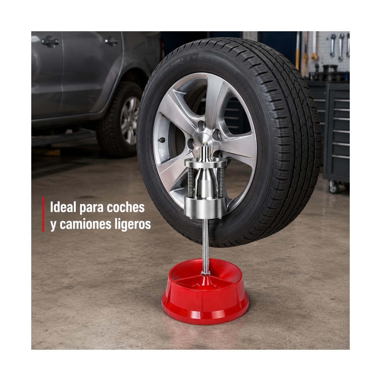 equilibradora de ruedas portátil, equilibrador manual de neumáticos para coches y camiones ligeros, balanceador con nivel de burbuja, fácil de transportar