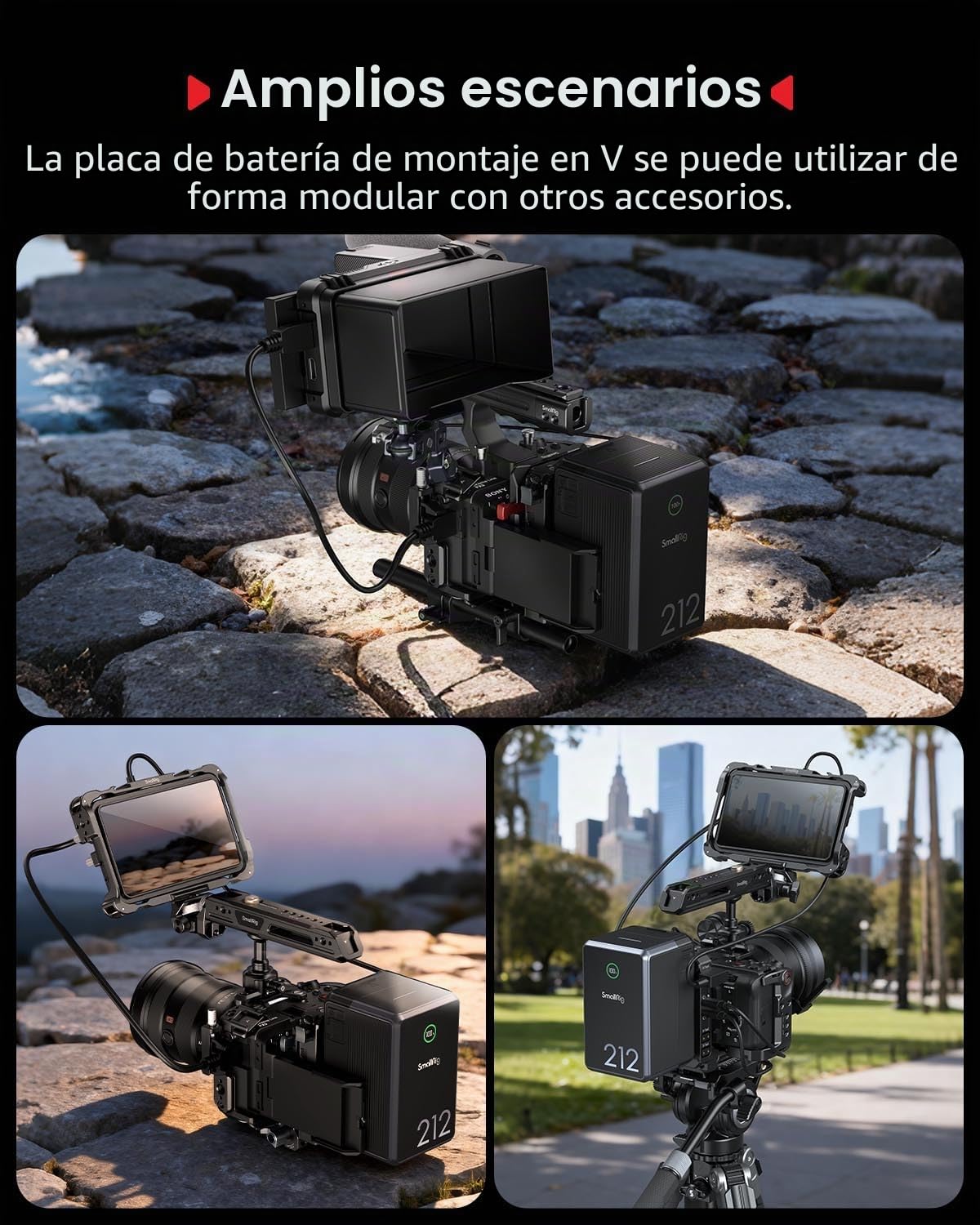 SMALLRIG V Mount Battery Plate,con Protector de Pantalla LCD, D-Tap/USB-C, Rig Compacto para Cámaras Mirrorless/DSLR, para Baterías NEEWER PS099E - 5228