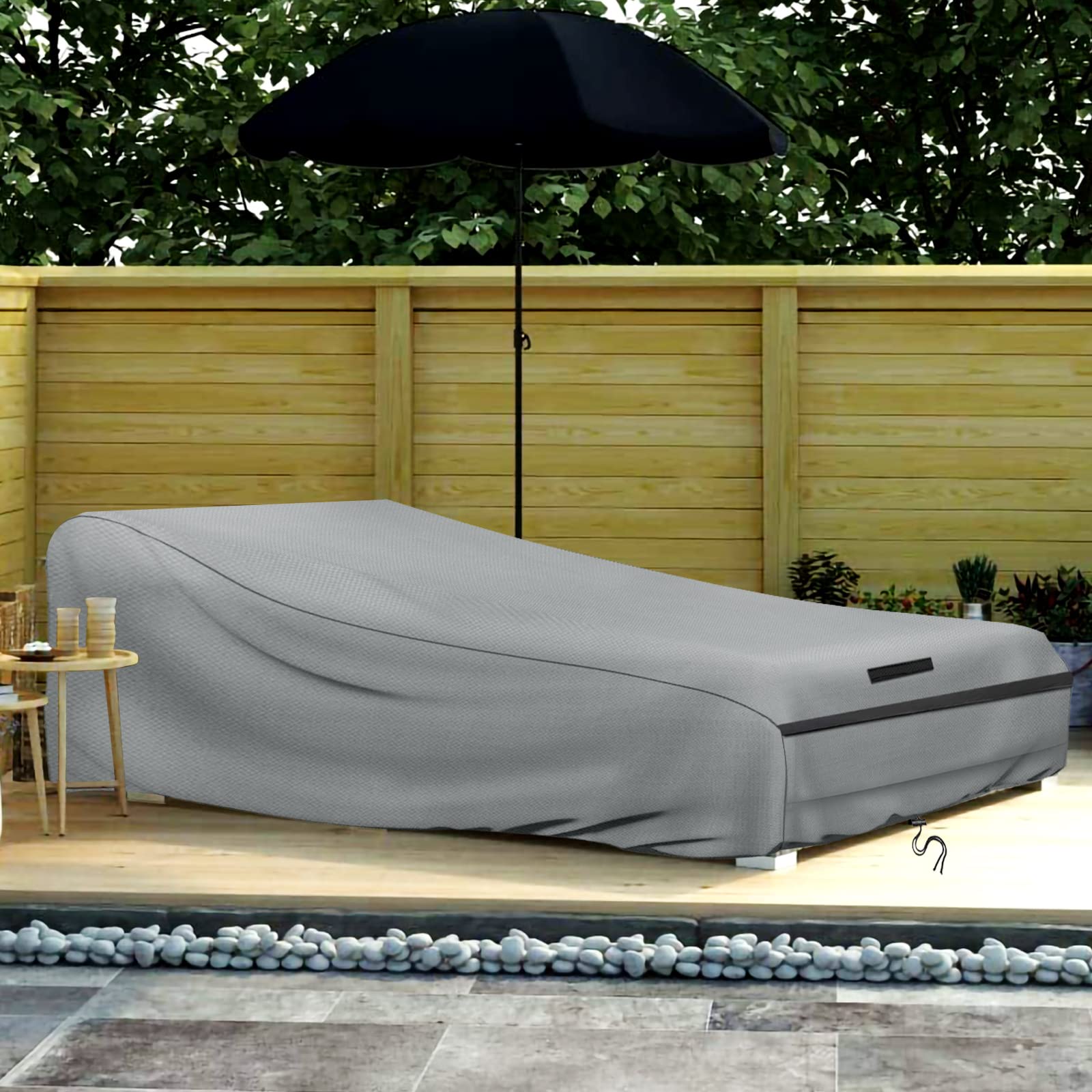 Schleuder Housse de chaise longue pour 2 personnes 210x160x35/75 cm, couverture 420D, double transat extérieur, imperméable, double transat, relaxant, coupe-vent, résistante aux UV