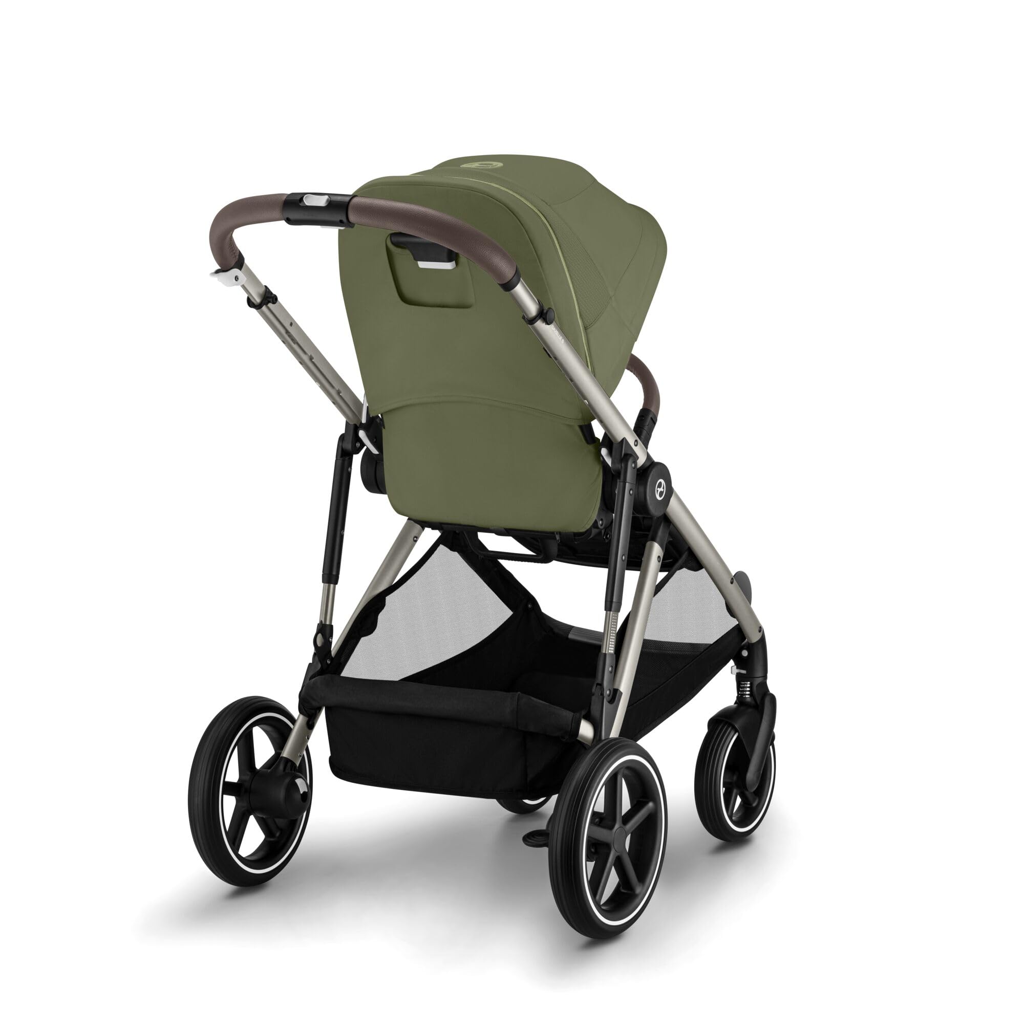 CYBEX Cochecito dorado GAZELLE S, Desde el nacimiento hasta los 4 años aprox., Máx. 22 kg (modo individual) / 2x 22 kg (modo dúo), Sistema todo en 1 con 20+ configuraciones, Verde musgo