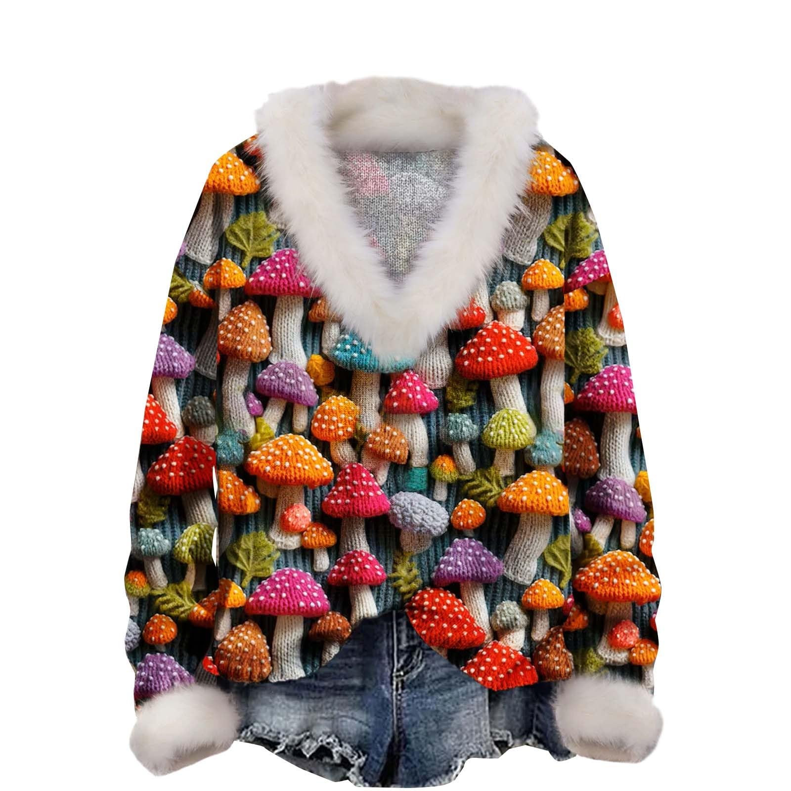 Maglione natalizio da donna, elegante: maglione natalizio con motivo natalizio con scollo rotondo, a maniche lunghe, senza cappuccio