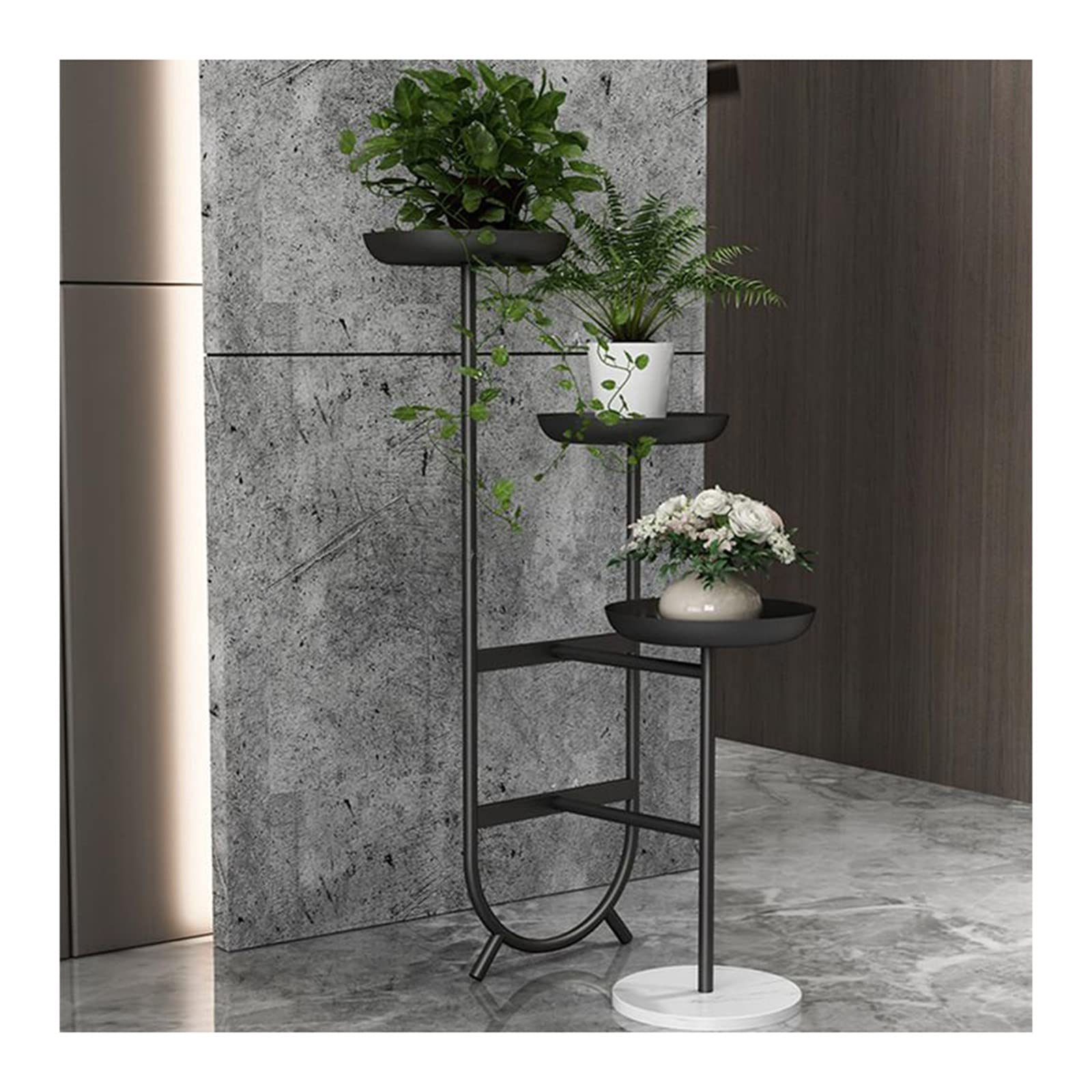 WWWFZS Nordic Light Luxury Indoor Living Room Decoration Flower Stand Balcony Simple Green Luolan Multi-Layer Floor Flower Pot Iron rac