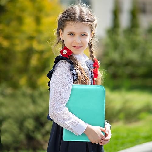 Miniatura 5 de Carpeta de tarjetas turquesa, cierre de cremallera anticaída, resistente al agua y fácil de limpiar