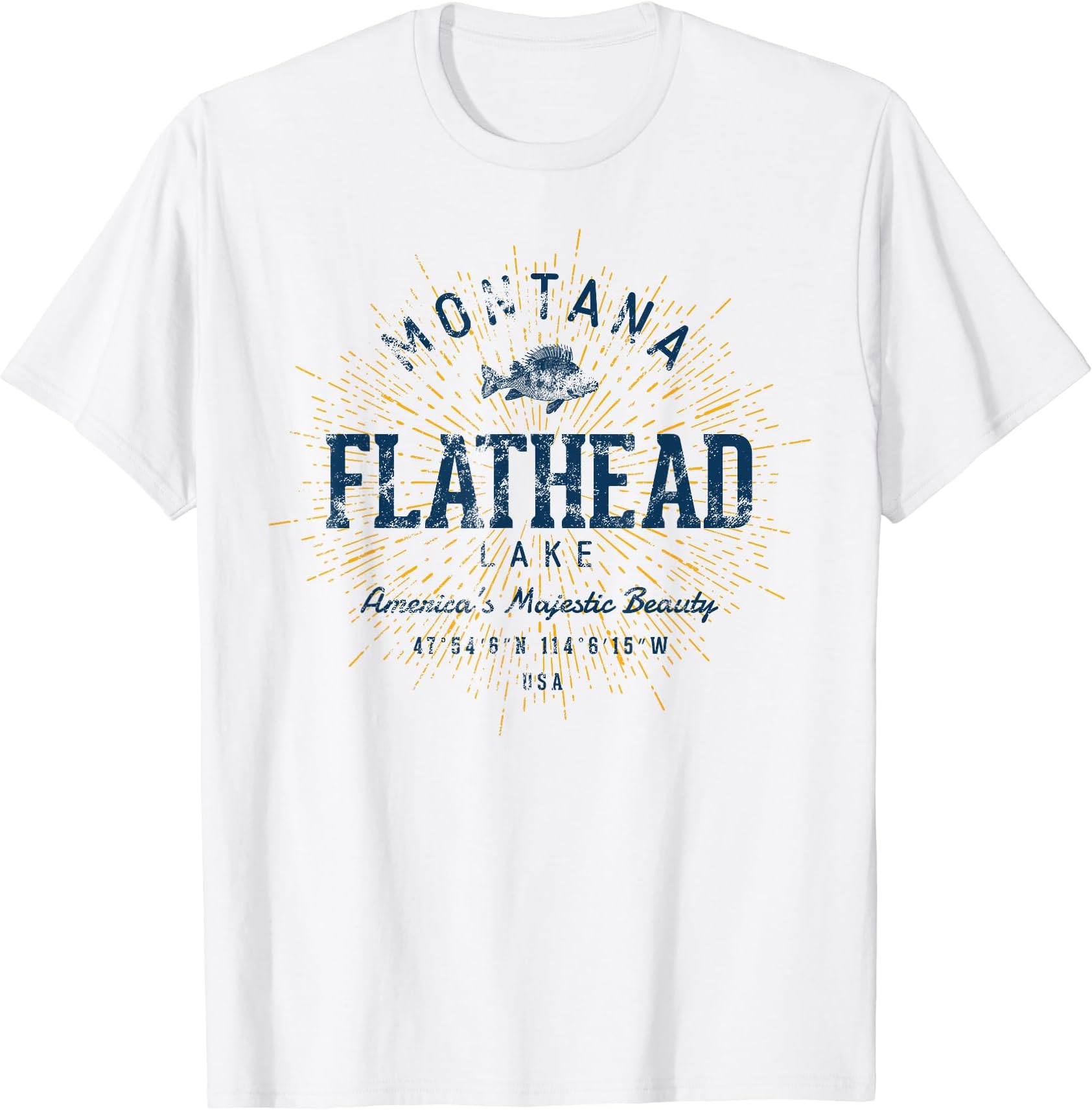 Flathead Lake Shirt by TreajaVintage Retro Style Flathead Lake T-Shirt