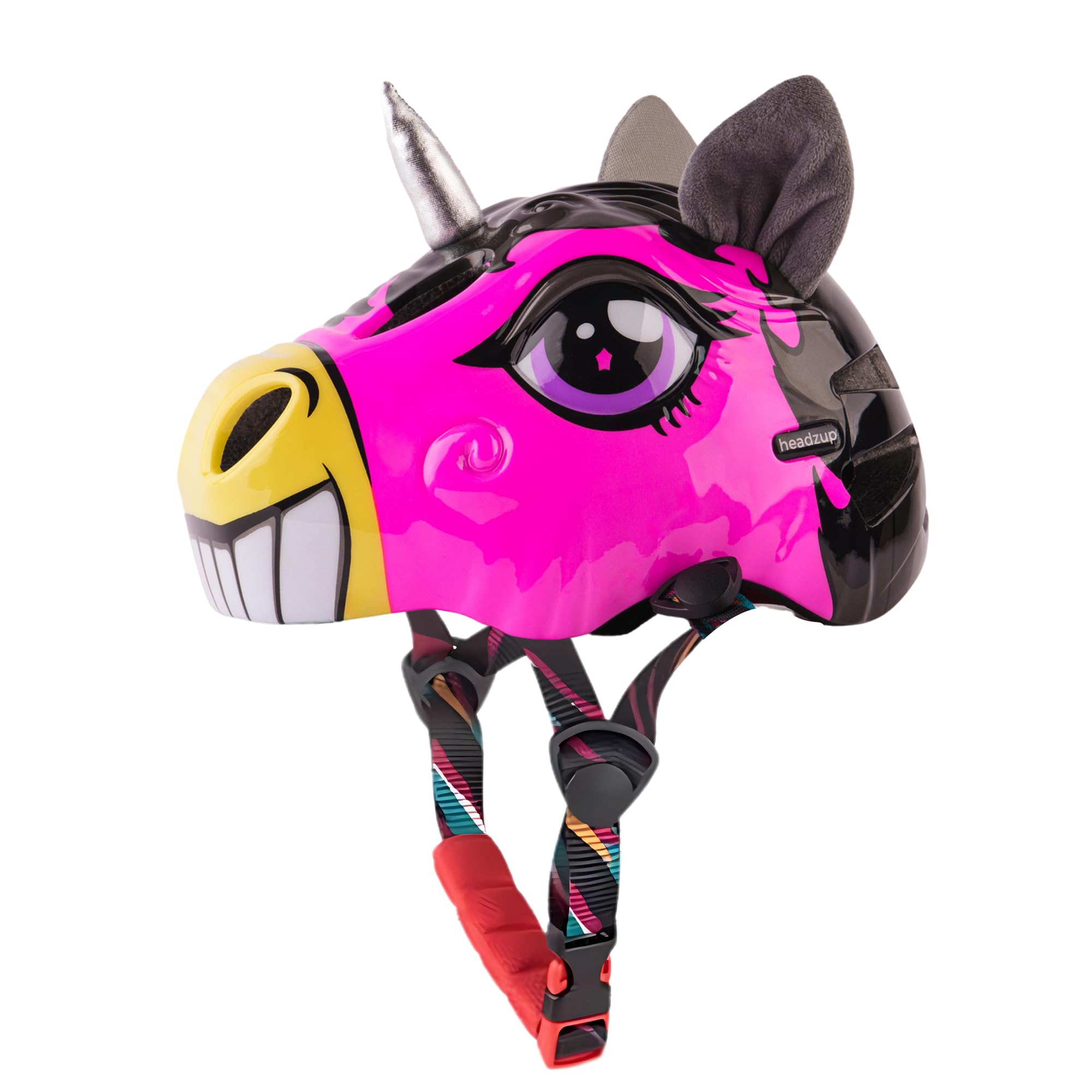 Headzup Rainbow Rider 3D Cycling Helmet with Tail Light | Lightweight & Adjustable Size | Multi-Sport Helmet for Kids Toddlers Boys Girls | for Age 3-10 | for Cycling, Skating (48-52cm)(Yellow/Pink)-picture-20