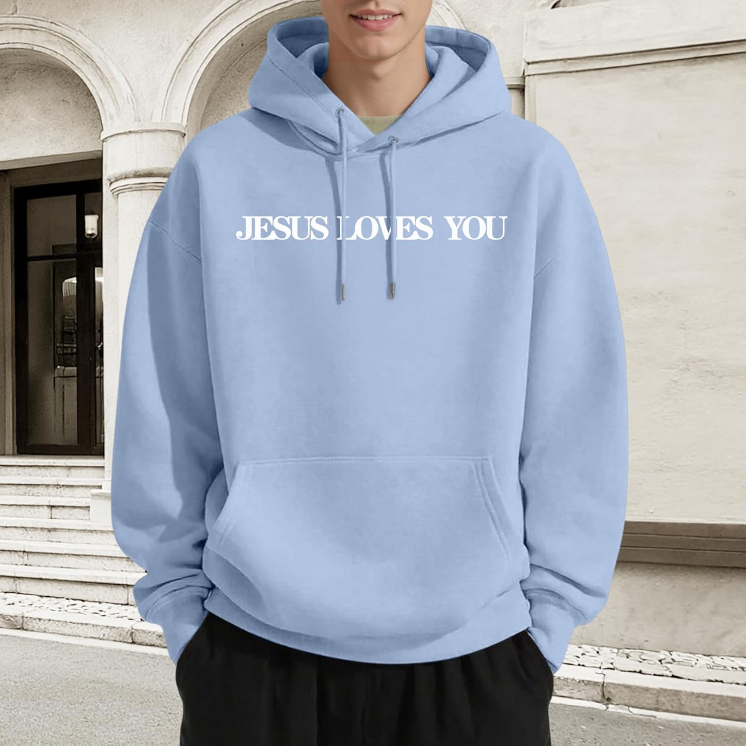 Christian Jesus Loves You Hoodies for Teen Religious Faith Sweatshirts Bible Verse Graphic Youth Thin Hoodies - Image 4