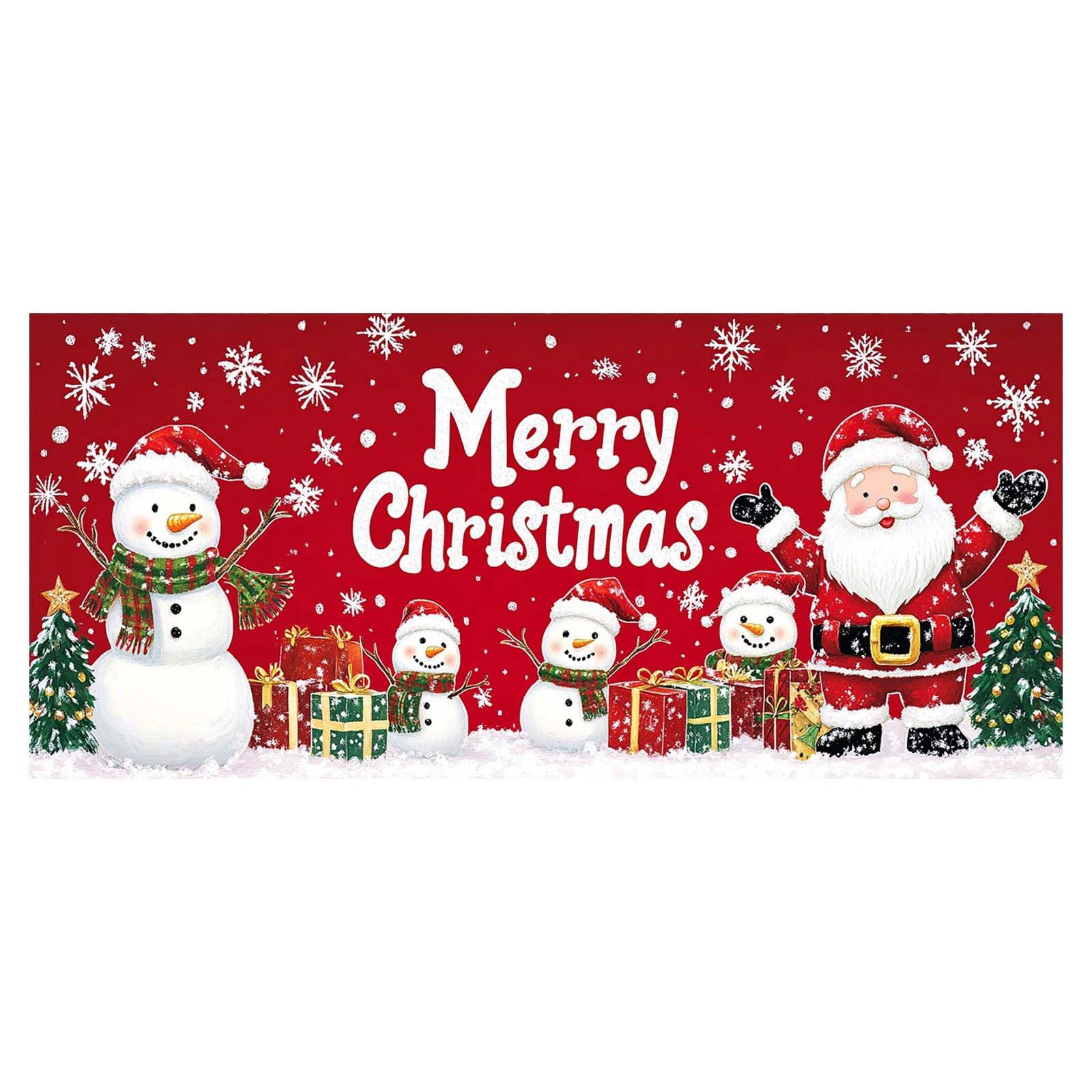 Banner de bienvenida de Navidad para puerta de garaje, gran cubierta de puerta colgante, decoración de fondo de pared de garaje de Navidad, decoración de vacaciones al aire libre