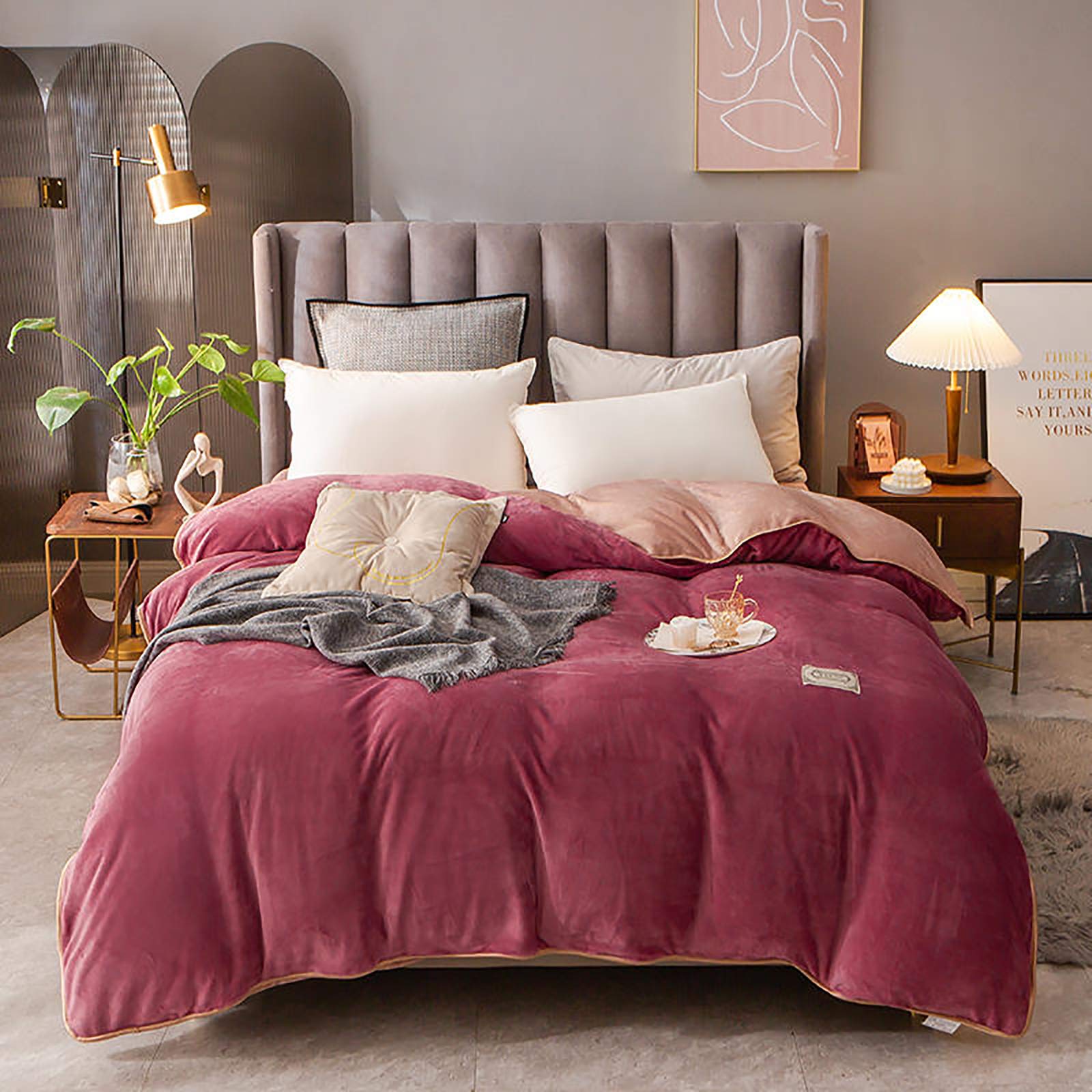 Couverture de couette po-l velours cristal aux finitions luxueuses