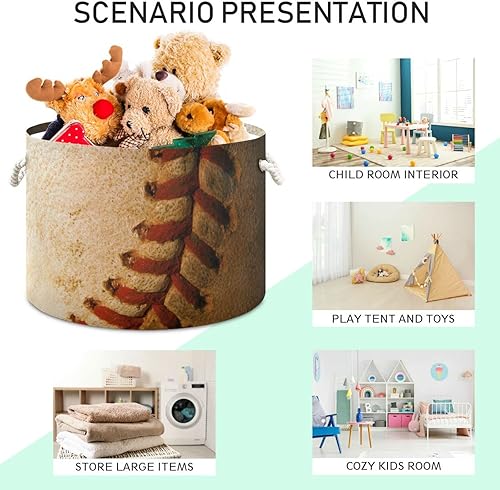 Miniatura 4 de Cesta de almacenamiento de juguetes de béisbol para guardería, sala de juegos, juguetes para perros, grande, plegable, organizador de tela para