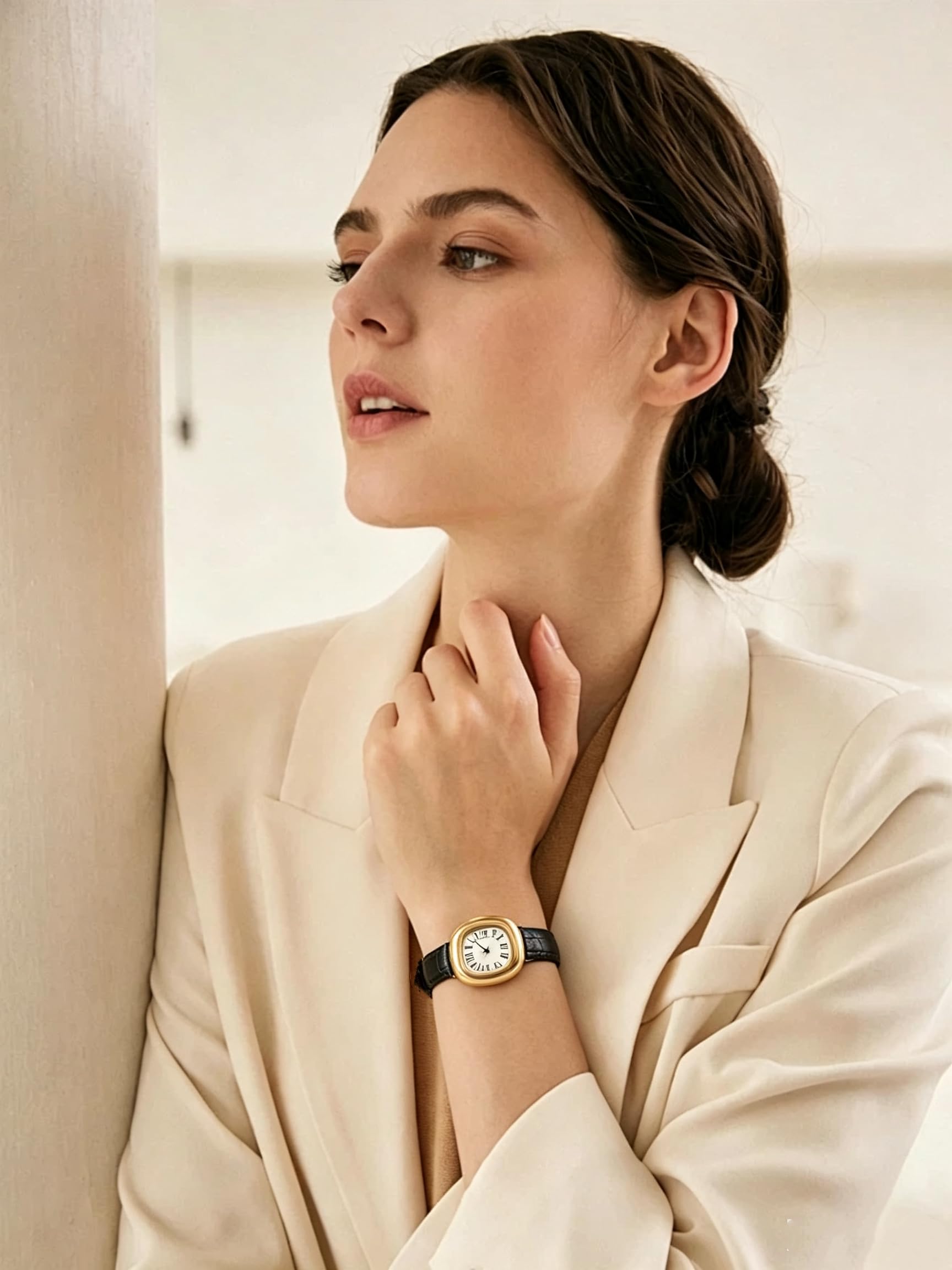 FORSINING Orologi da polso al quarzo da donna con cinturino in acciaio inossidabile