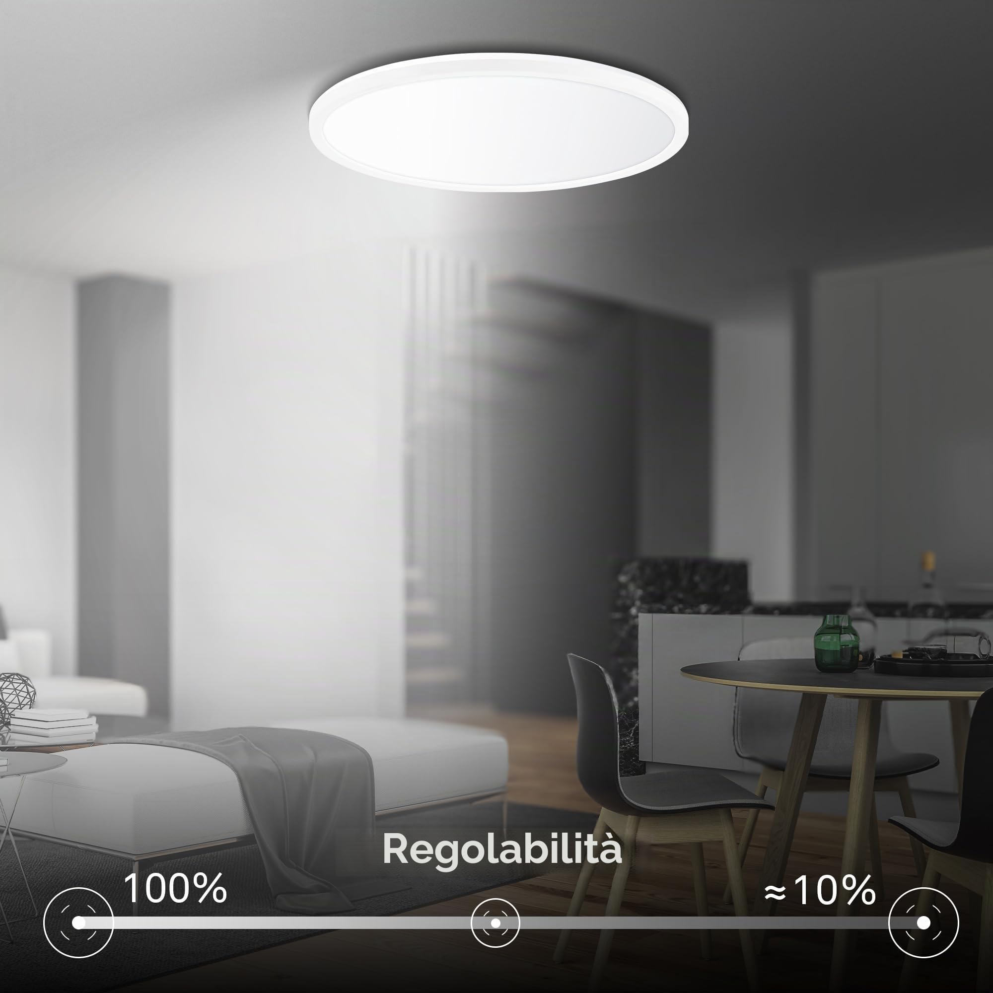 BRILONER - Pannello LED, CEE A sorgente luminosa, 14,2 W a 3000lm, piatto, CCT, luce indiretta, LED soffitto, pannelli, luce pannello, lampadario, 42x3 cm, bianco
