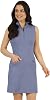 IBKUL Athleisure Wear Sun Protective UPF 50 Icefil Cooling Mini Check Sleeveless Mock Neck Dress 58754