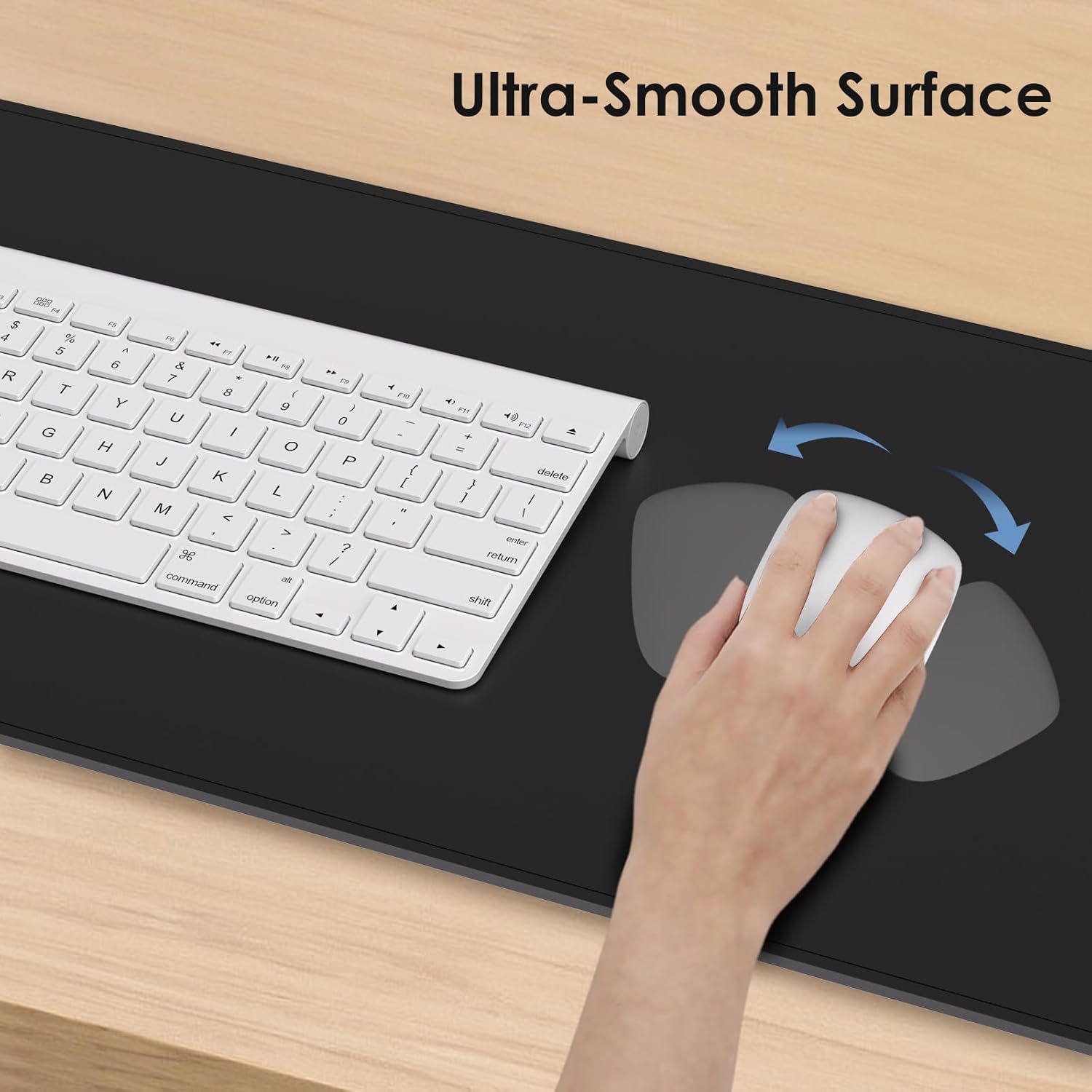 Magnetic Mouse Pad with Wireless Charging, 23.4'' x 15.6'' Extra Large Desk Pad, Waterproof and Scratch-Resistant Mousepad, Charcoal Black Computer Mouse Mat for MacBook, PC, Laptop