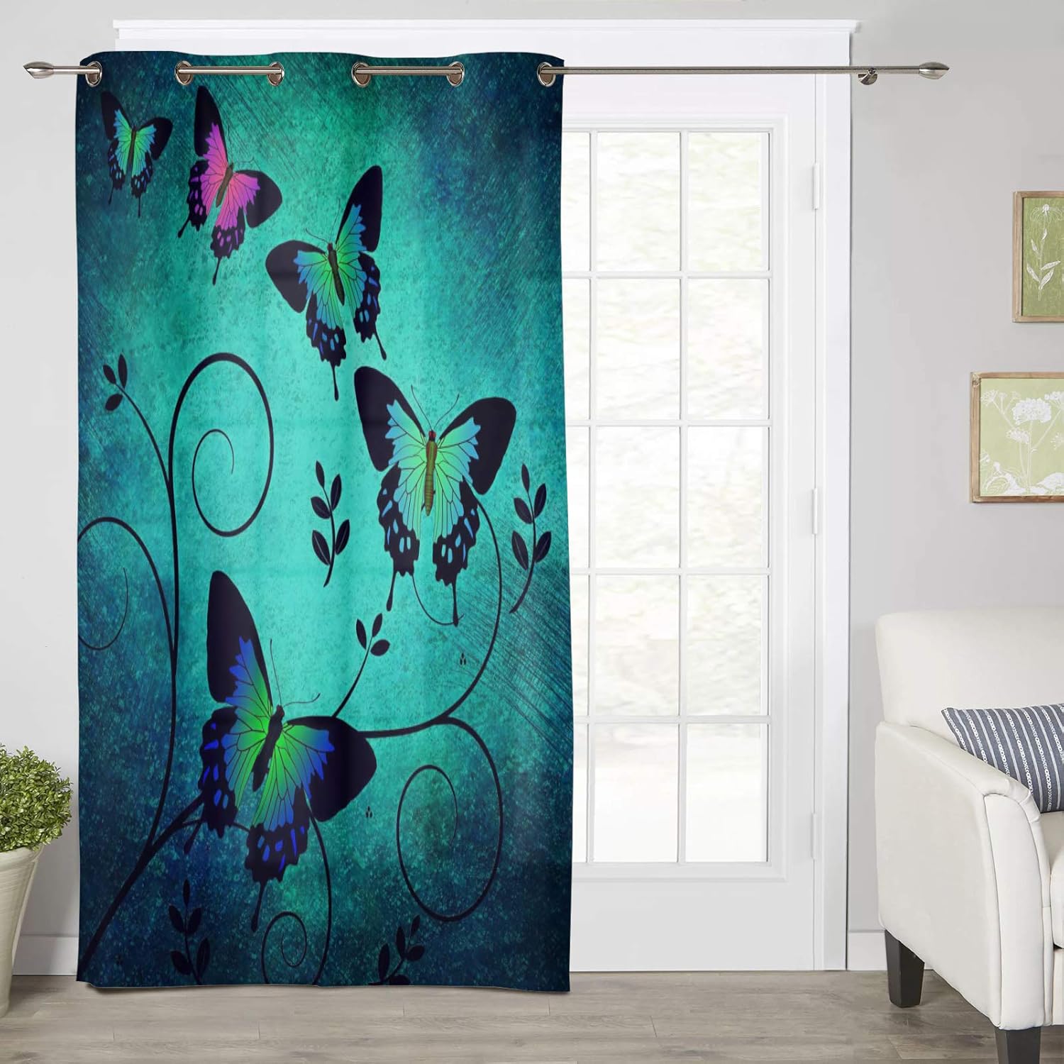 Window Curtains Microfiber Semi Sheer Drapes Farmhouse