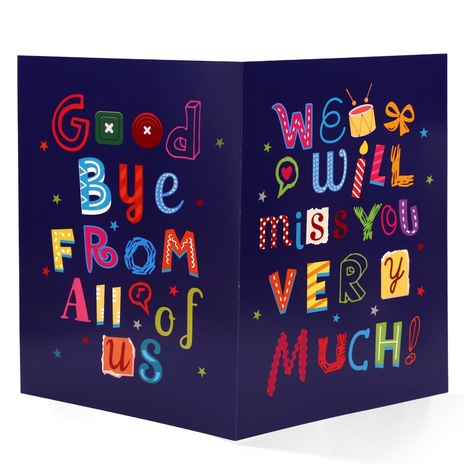 Large Resignation Goodbye Card, 40x27cm/15.74x10.63 Inch Jumbo Good Luck Greeting Card Farewell with Leaving Envelope Oversized Farewell Cards for Colleague Boss Teacher Coach Coworkers (Purple)