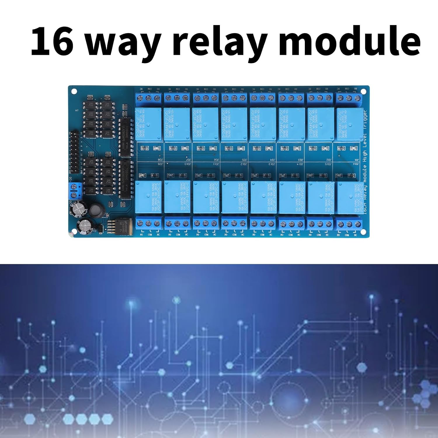 5V / 12V / 24V Microcontrollers Interfaces Power Relays Module 16 Channel Relays Module Board Home Appliance Control