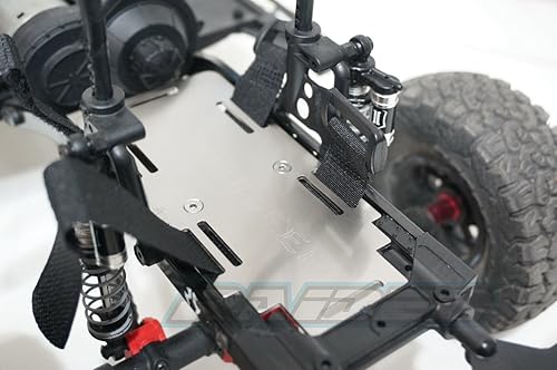 Acero inoxidable posterior superior extender la placa de soporte de batería para Axial 1/10 SCX10 II AX 90046 90047