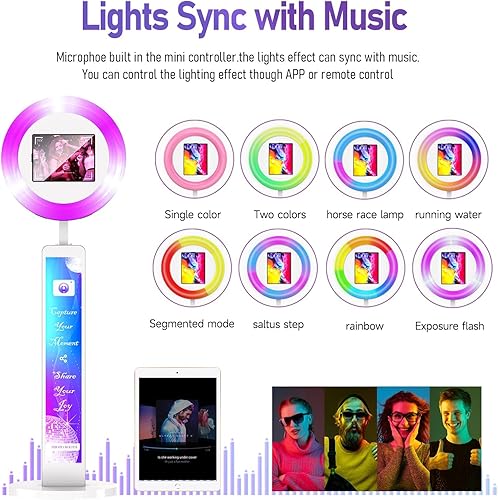 Miniatura 6 de Cabina de fotos compatible con cualquier iPad, cabina de fotos OHYEAHSPIN con caja de anillo de control de aplicación de software, sincronización de