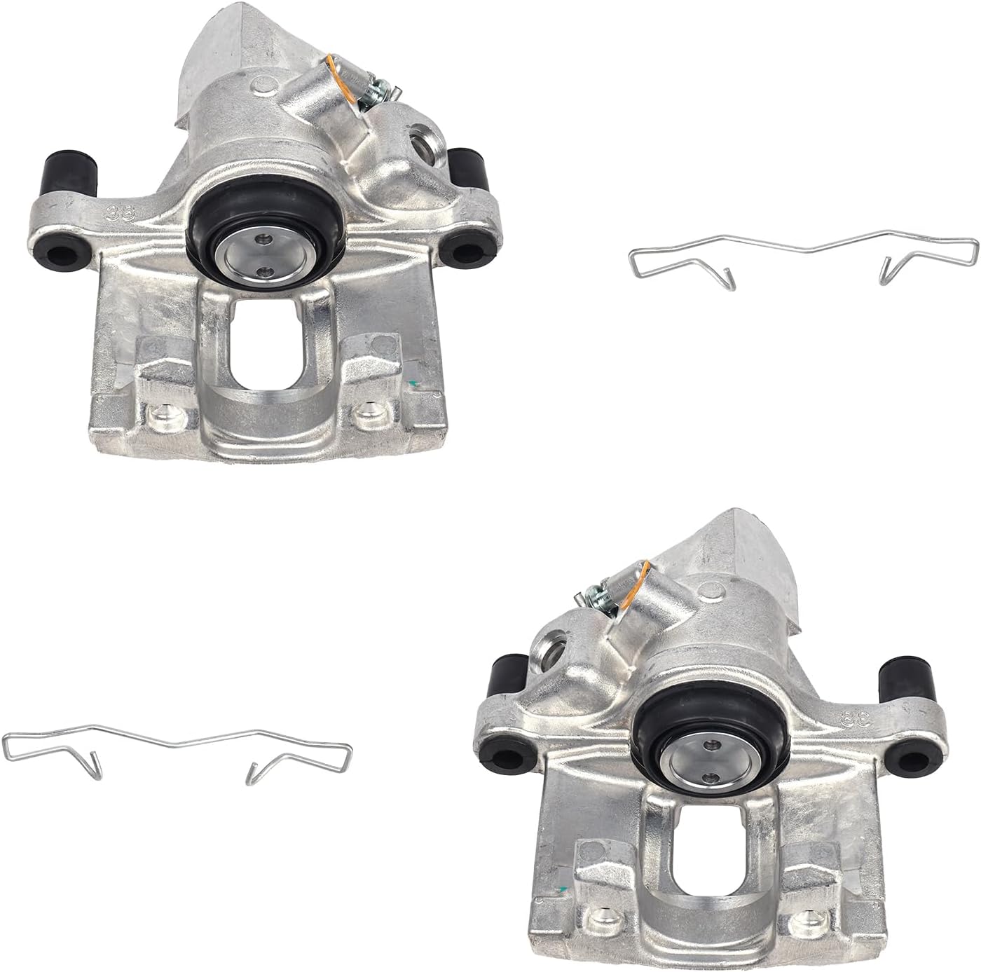 Autoround 196284 196285 Rear Brake Calipers w/Bracket Fit for Ford C-Max 2013-2018 / EcoSport 18-22 / Escape 13-16 / Focus 12-18, Mazda 3 2009-2013 / 3 Sport 10-13, Both Driver Passenger Side