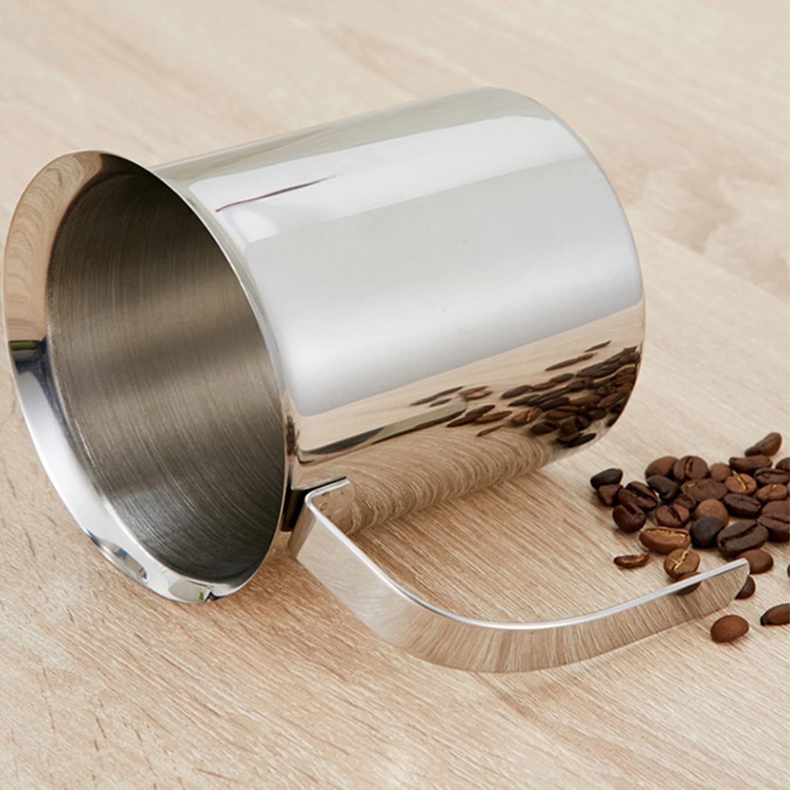 Spieniacz do mleka Ręczna pompa ręczna ze stali nierdzewnej Spieniacz do mleka, ręczny spieniacz do mleka, kubek do cappuccino i kawy latte,400ml