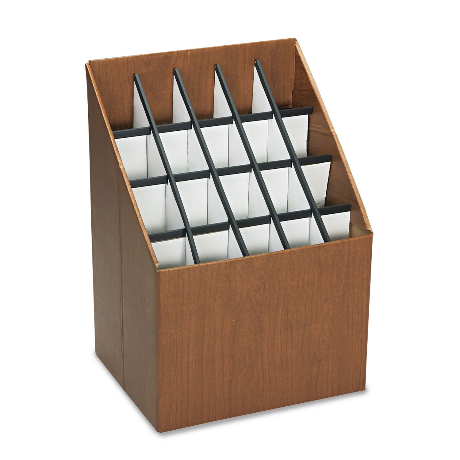 Safco Products 3081 Vertical Roll File, 20 Compartment, Walnut Color