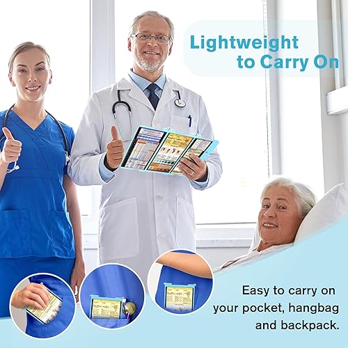 Miniatura 5 de Portapapeles de enfermería, portapapeles plegable con edición de enfermería, 3 capas de aluminio, portapapeles de enfermera con clip de perfil bajo