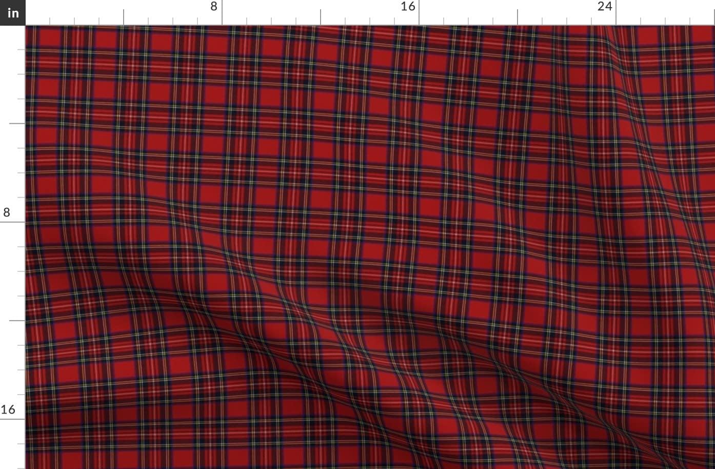 Spoonflower Fabric - Royal Tartan Plaid Red Scottish Highlands Printed on Organic Cotton Sateen Fabric by The Yard - Sewing Quilting Apparel Home Decor