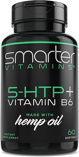Miniatura 1 de 200 mg 5-HTP  vitamina B6 y aceite de cáñamo para suplementos de ultra serotonina  relajación natural del estrés estado de ánimo y aumento del sueño
