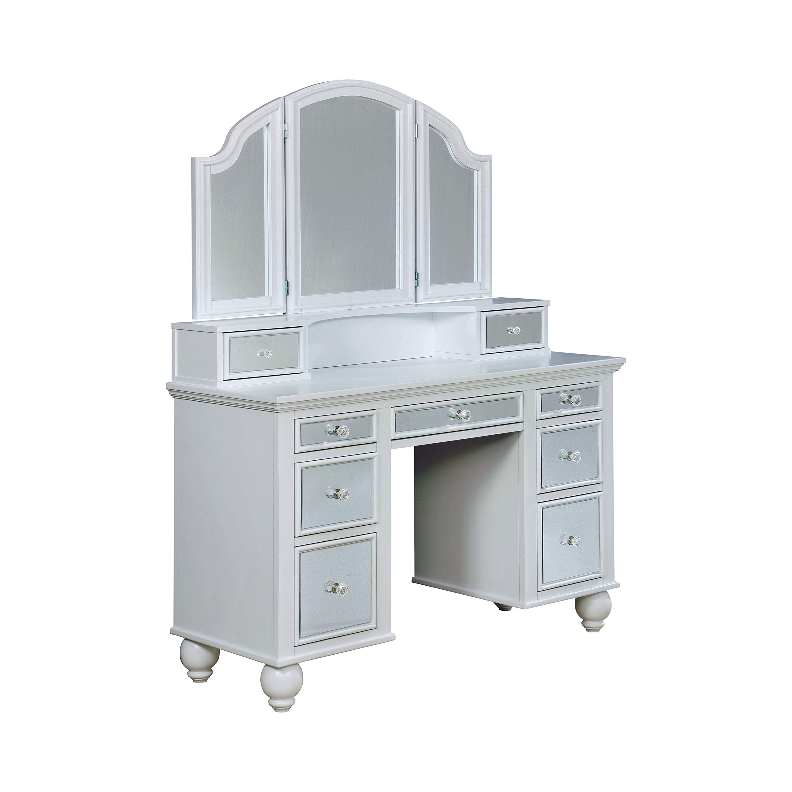 24/7 Shop at Home Kosalie Contemporary 9-Drawer Vanity Set, White