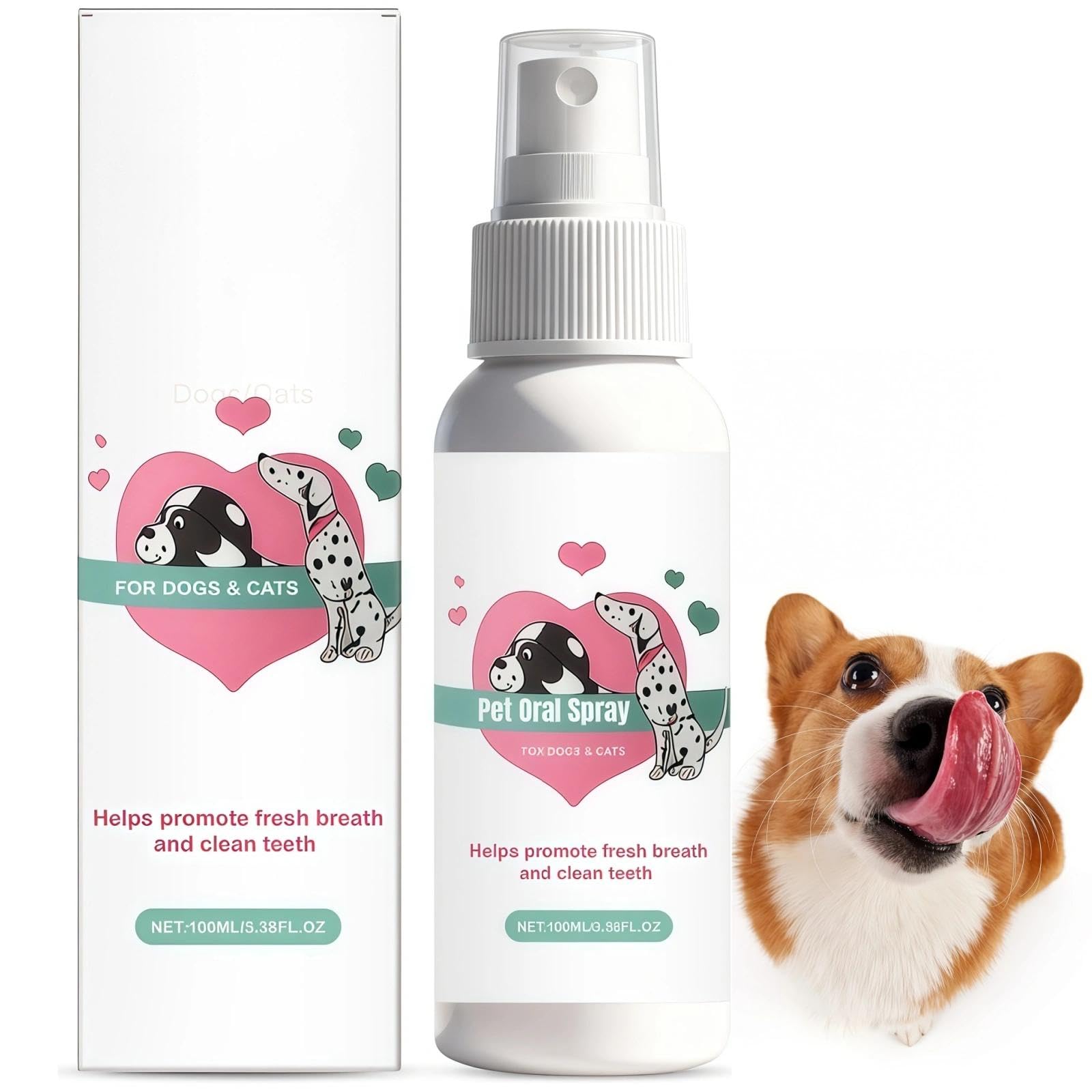 SEECCC DentaClean Spray for Dogs & Cats, Plaque & Tartar Remover, No-Brush Dog Mouth Spray, Gentle Breath Freshener, Dentaclean for Dogs, Supports Daily Denta Health, Easy Use Sprays, 100ML