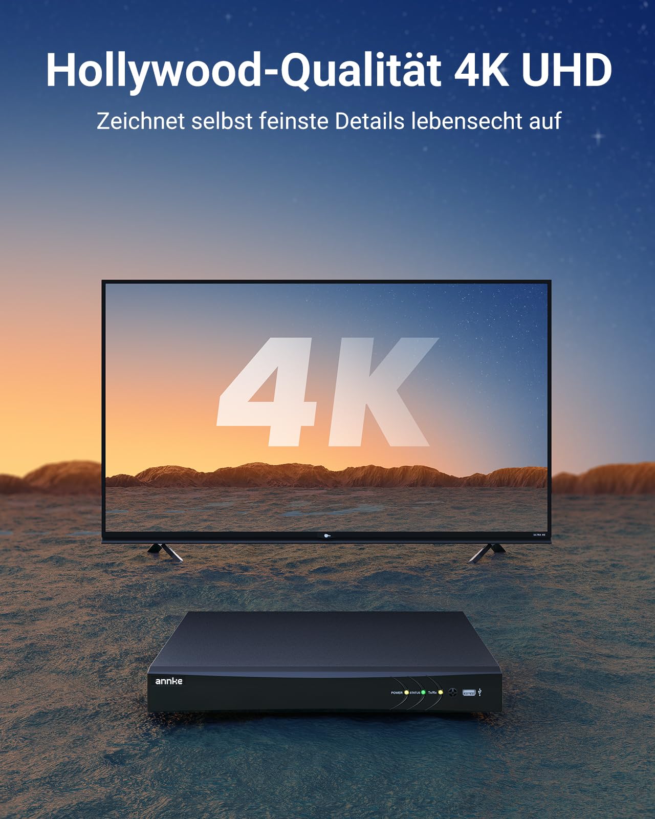 ANNKE 5-in-1 Videoüberwachungssystem 8CH 4K H.265+ DVR für CVI/CVBS/AHD/TVI, 8MP Videorecorder mit Erkennung von Personen/Fahrzeug, E-Mail-Benachrichtigung mit Schnappschüssen, ohne Festplatte
