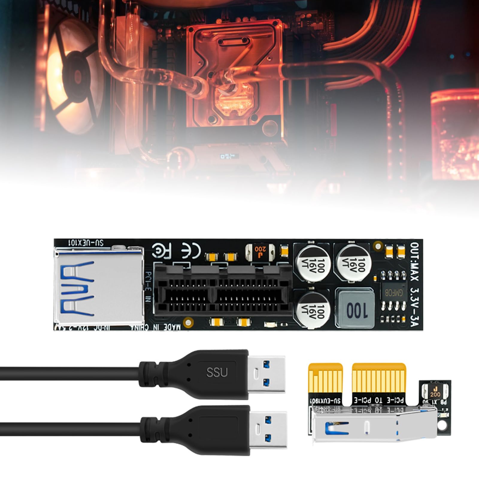 Amazon.co.jp: PCIE X1 延長ケーブル X1 USB3.0 インターフェース