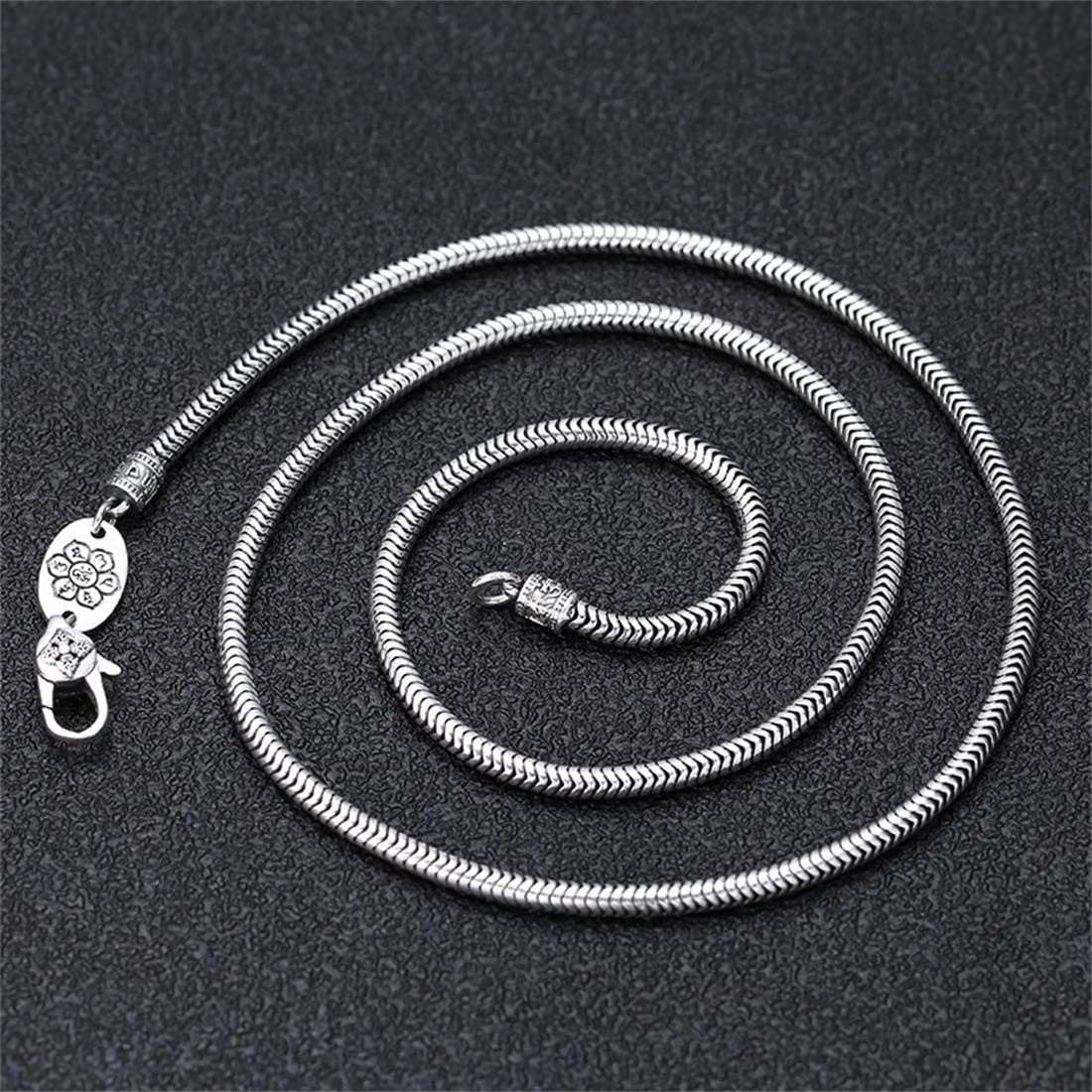 MęSki I Damski S925 Srebrny Naszyjnik Z KośCi WężA, Gotycka Moda Punk Srebrny Naszyjnik,Silver,60cm