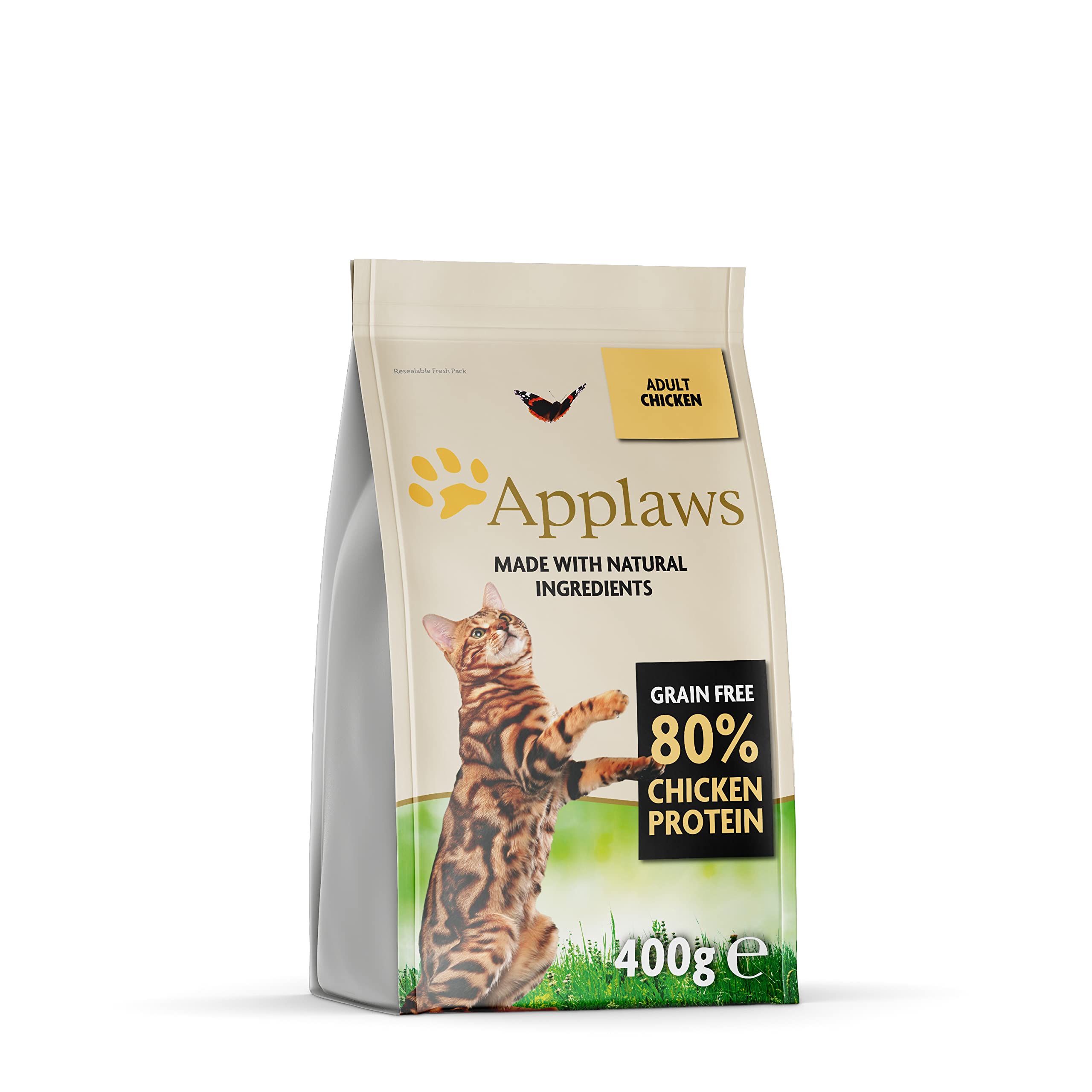 Applaws Alimento Seco Completo para Gatos Adultos, sin Cereales de Pollo - 400g Bolsa Resellable