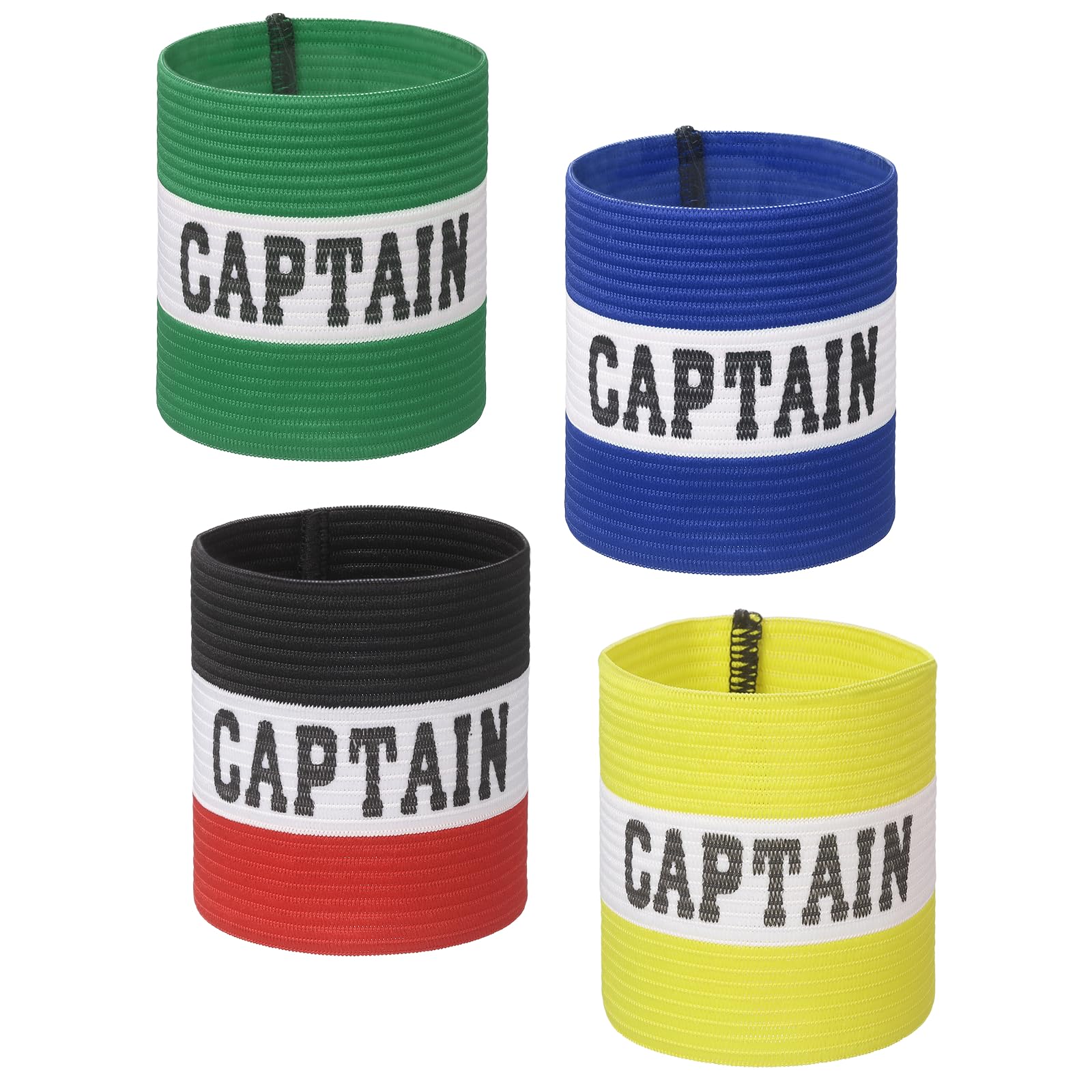 YELARXI Captain Armbands, Soccer Captain Armband Elastic Adjustable Leader Band Team Sport Bands, 4Pcs & Color Set 2 & 21cm - Fit for (Adult Youth Football/Basketball/Rugby Training) — image 1