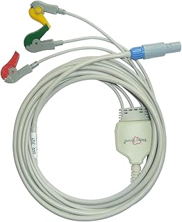 3 Lead ECG Cable Compatible with Bpl 4 Pin Redel Clip type