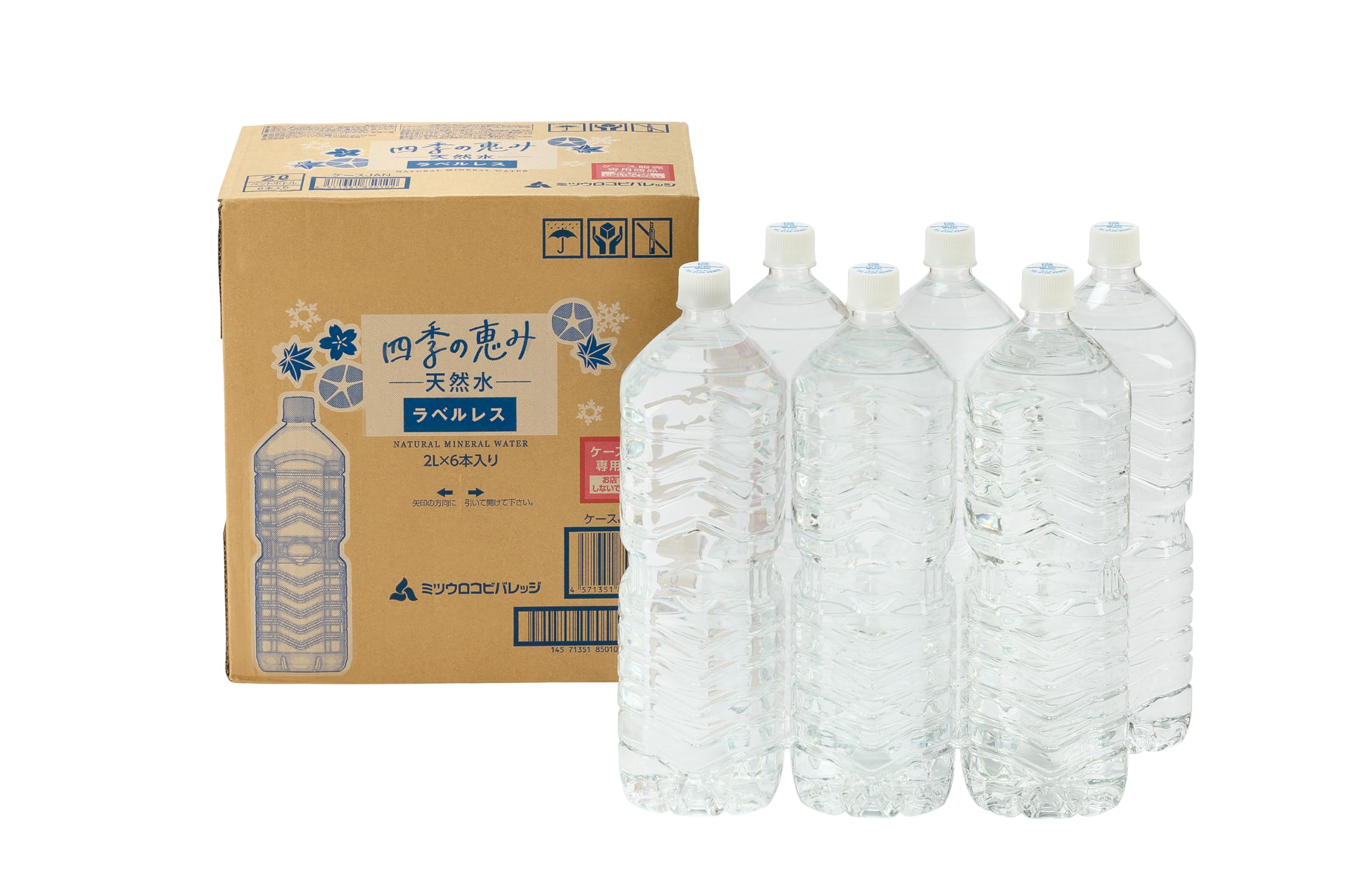 Amazon.co.jp: ミツウロコビバレッジ 四季の恵み 天然水 ラベルレス 2L