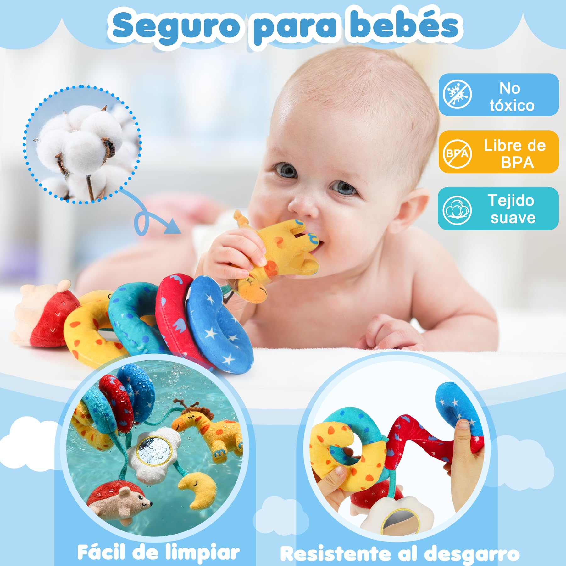 Awotoy Juguetes Para Bebés De 0 A 12 Meses, Juguetes Musicales De Peluche Suaves Con Arrugado Multisensorial Sonajero Y Texturas Juguetes Para Awotoy Juguetes Para Bebés De 0 A 12 Meses, Juguetes Musicales De Peluche Suaves Con Arrugado Multisensorial Sonajero Y Texturas Juguetes Para
