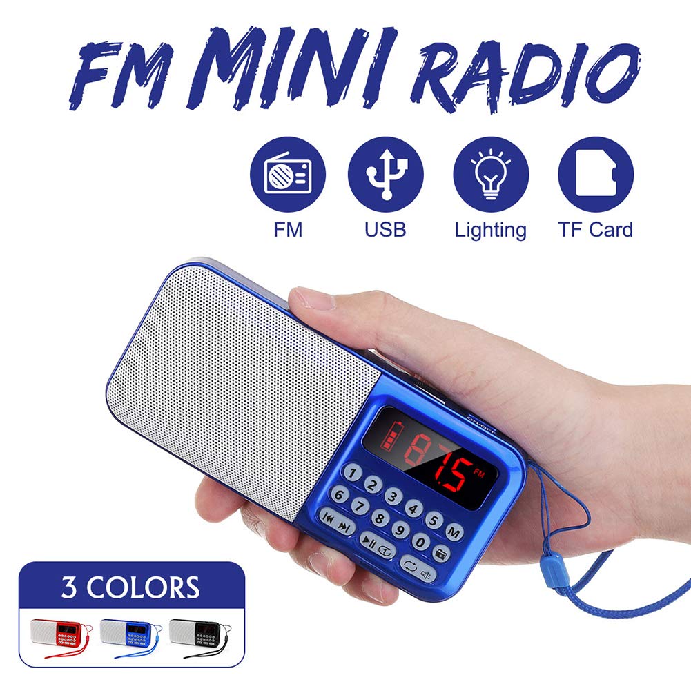 Yanghao Radio Portátil Digital Portátil, Reproductor De Audio USB FM TF del Altavoz del MP3 DC 5V TF Tarjeta Ligera Llevada Radio FM USB con Altavoz Aux