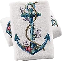 Vista 11 de ALAZA Juego de 2 toallas de mano con caballito de mar oceánico para baño, toalla decorativa de algodón suave y absorbente, 15.5 x 29.5 pulgadas