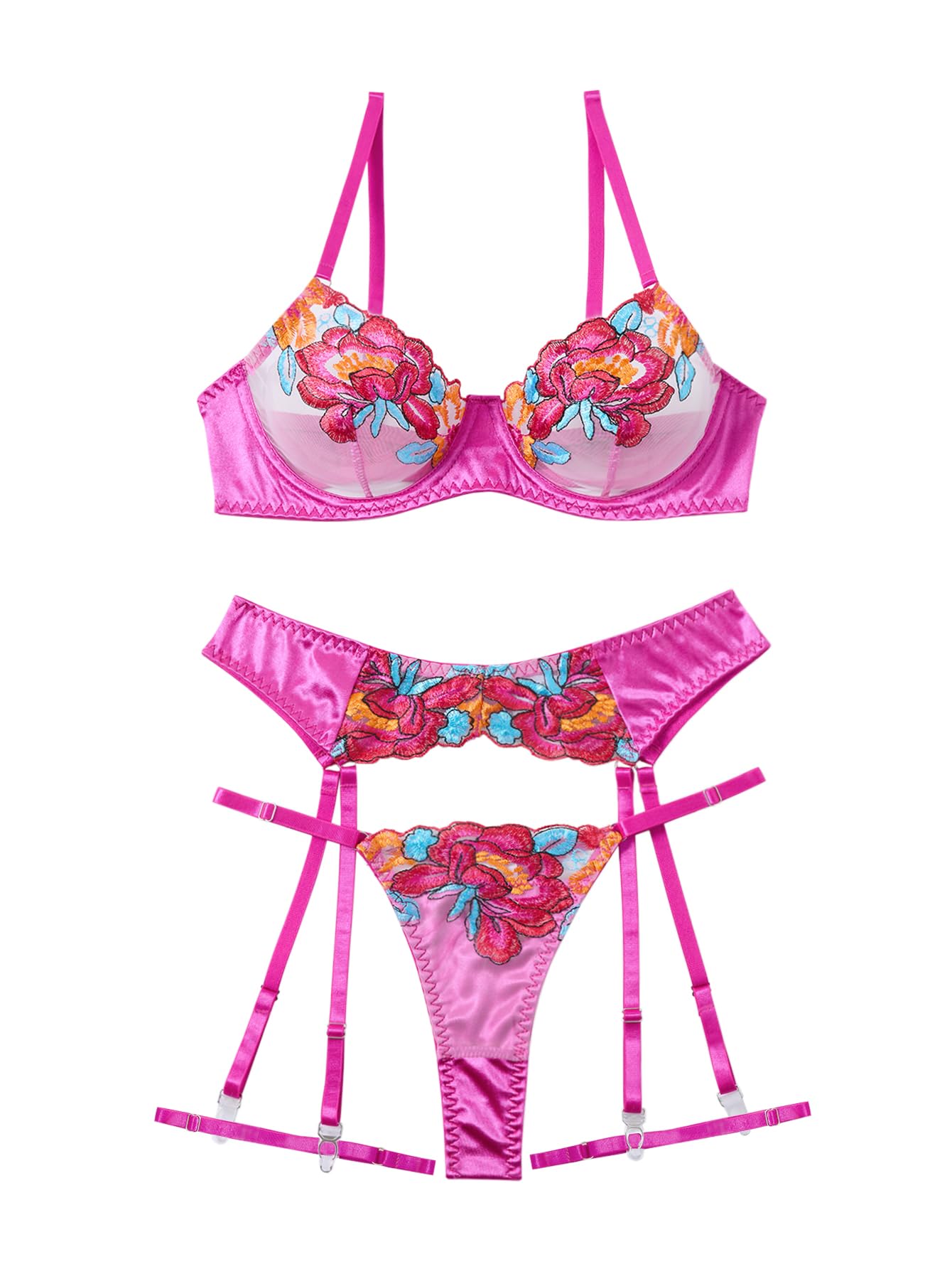 Lilosy Sexy Lingerie Set 3 Piece Women Outfit Bra and Panty