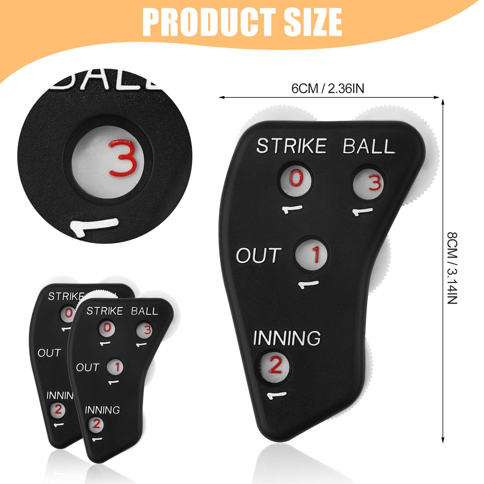TOYMIS 4pz Indicatori Arbitri Baseball, 4 Ruote Clicker per Arbitri di Baseball Contapunti Sportivi Registrare Strike Ball Out e Inning per Allenatori di Softball