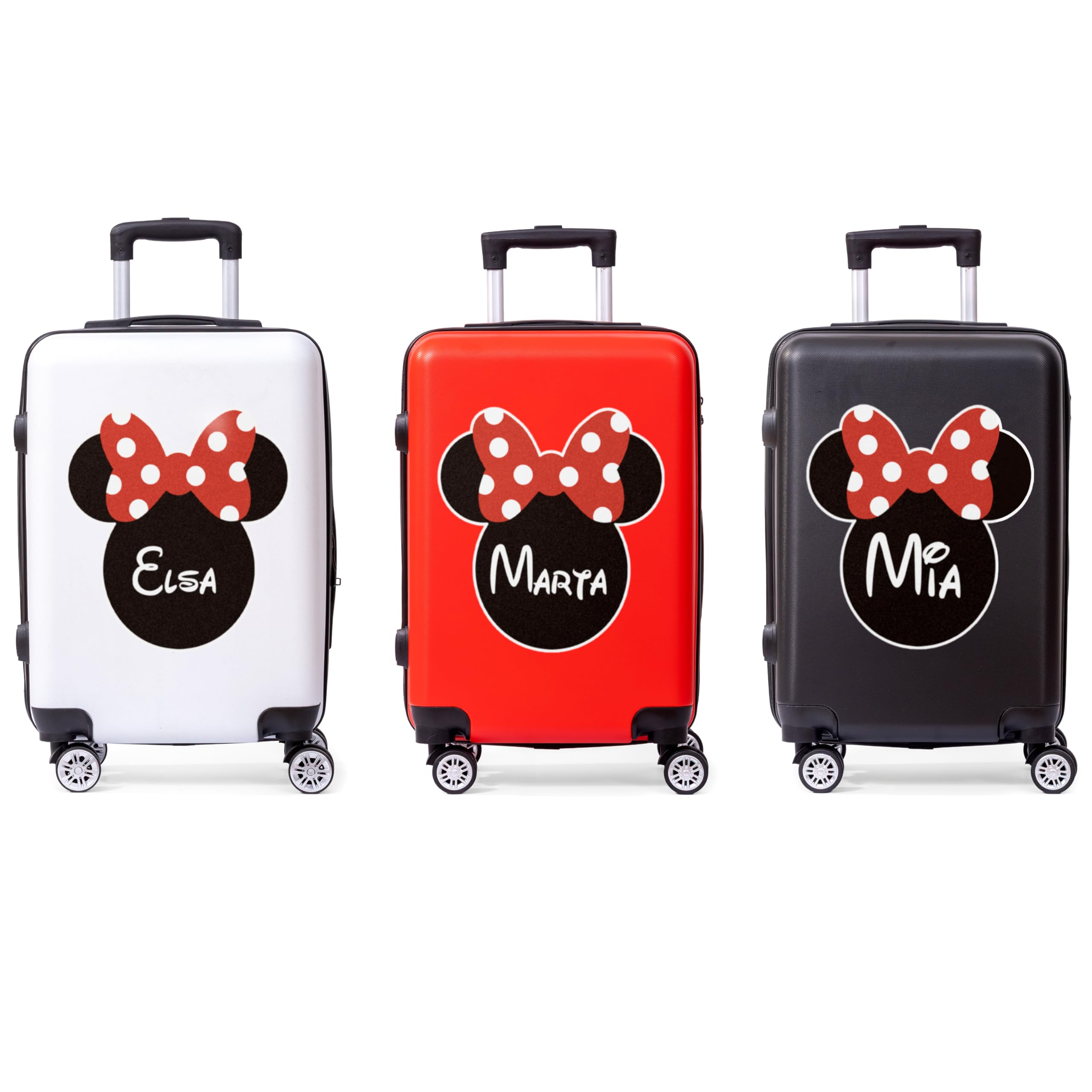 Maleta de Cabina Personalizada con Nombre | Equipaje de Mano 55 x 35 x 20 cm con 4 Ruedas Giratorias | Trolley Rígido ABS para Viajes, Vacaciones y Escapadas