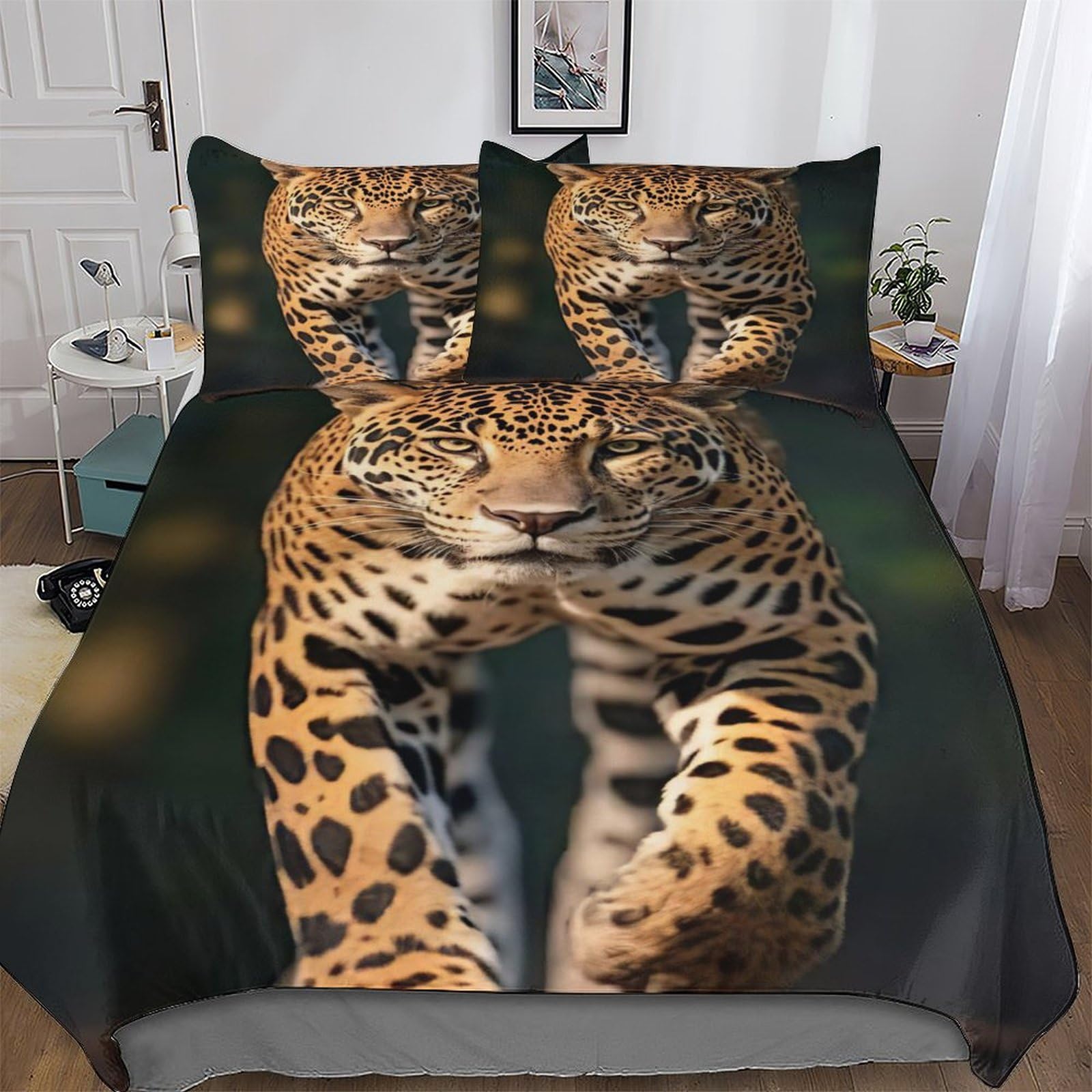 Housse de couette léopard King size de qualité supérieure en tissu microfibre ultra doux