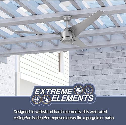 Miniatura 4 de Prominence Home Talib, 51638-01 - Ventilador de techo contemporáneo para exteriores de 56 pulgadas sin luz, cadena de tracción, opciones de montaje