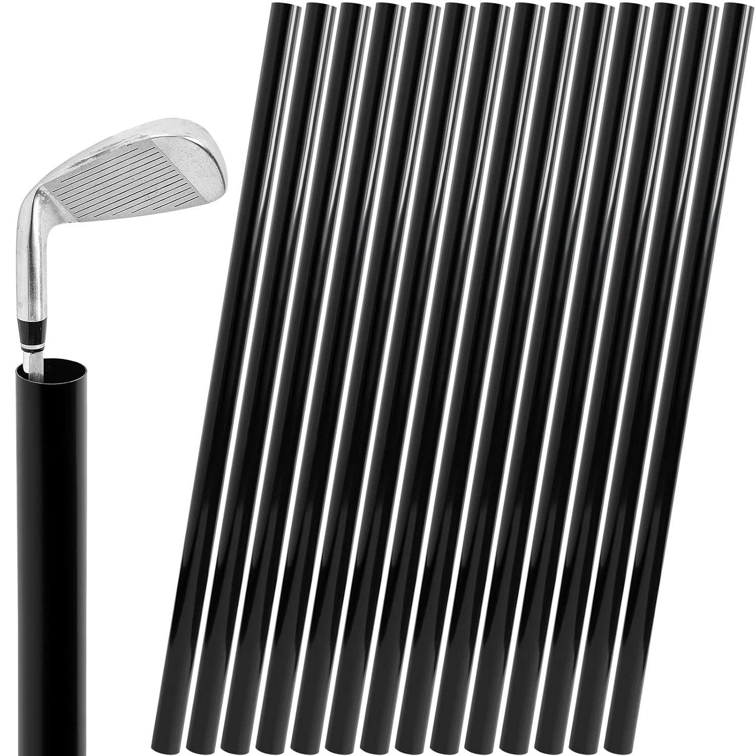 14 Pcs Plastic Golf Club Tube Black Golf Tubes Dividers for Bags 1.25