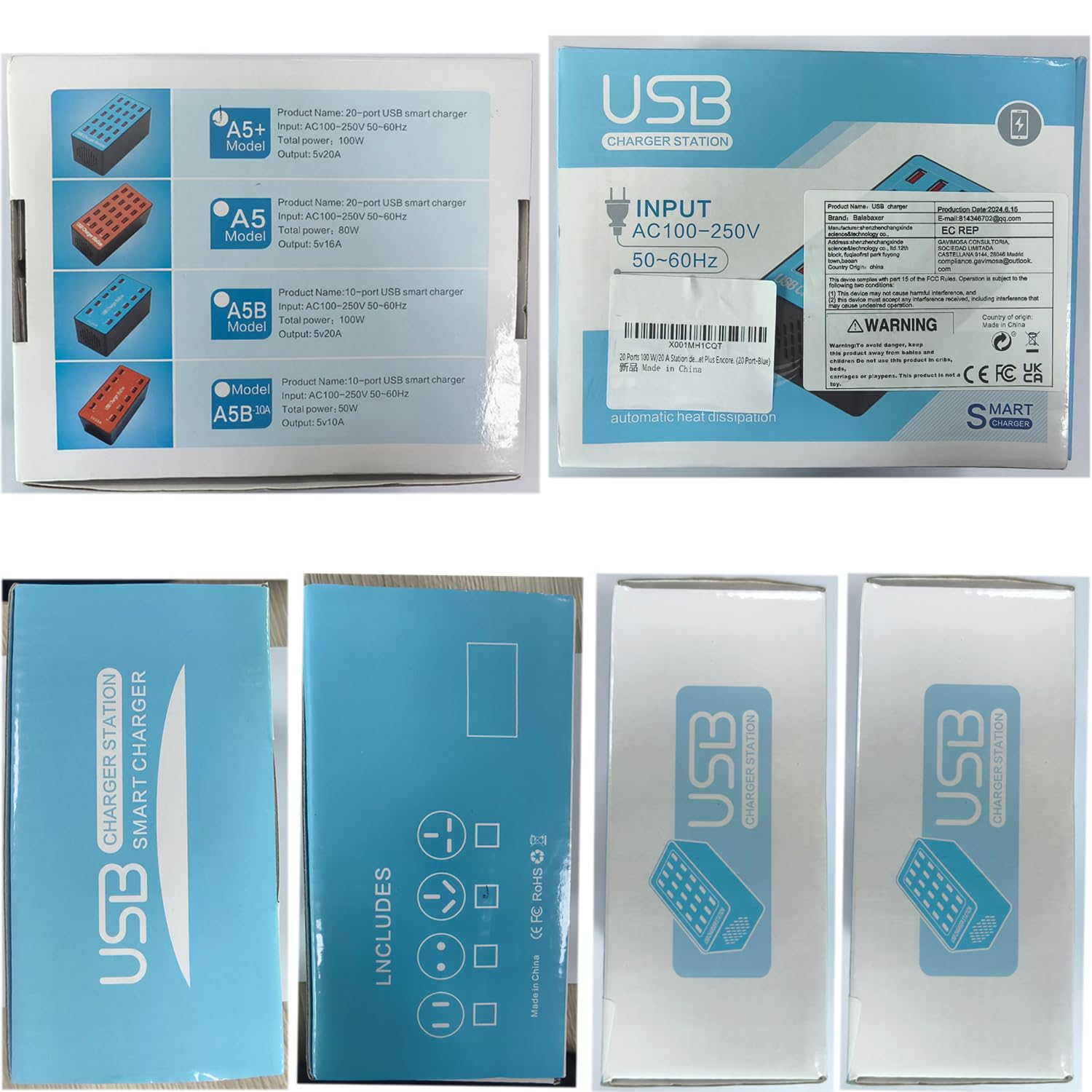 Chargeur USB 20 Ports - 100W Station de Charge Rapide pour Multiple Appareils (Smartphones, Tablettes, Montres Connectées) - Adaptateur Secteur Compact avec Technologie Intelligente