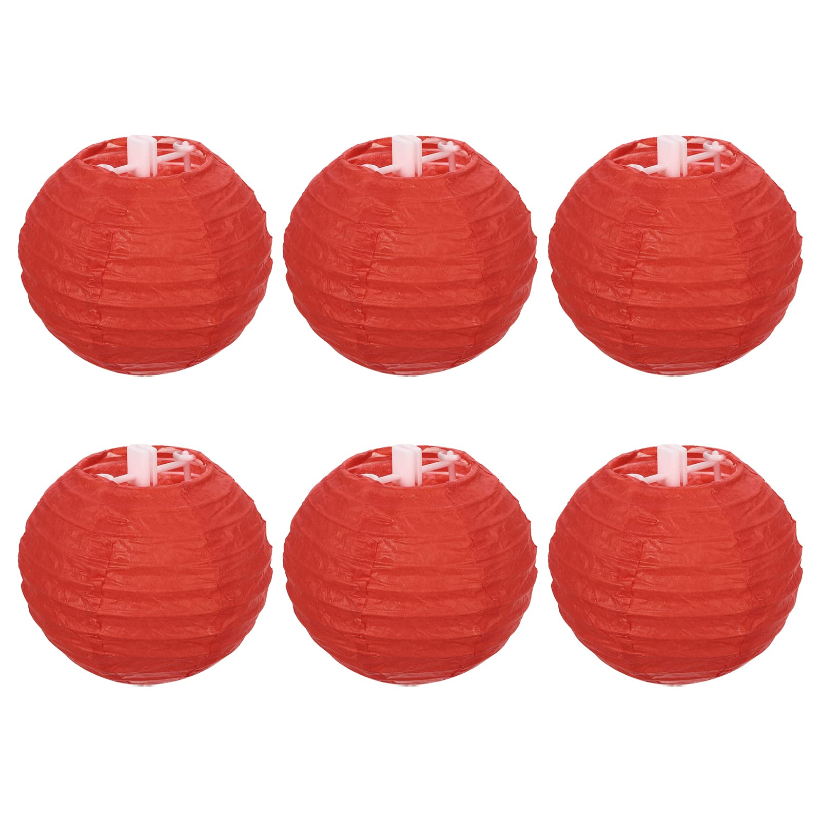 Lanterne papier mariage rouge 10cm suspension boule chinoise anniversaire PATIKIL x6